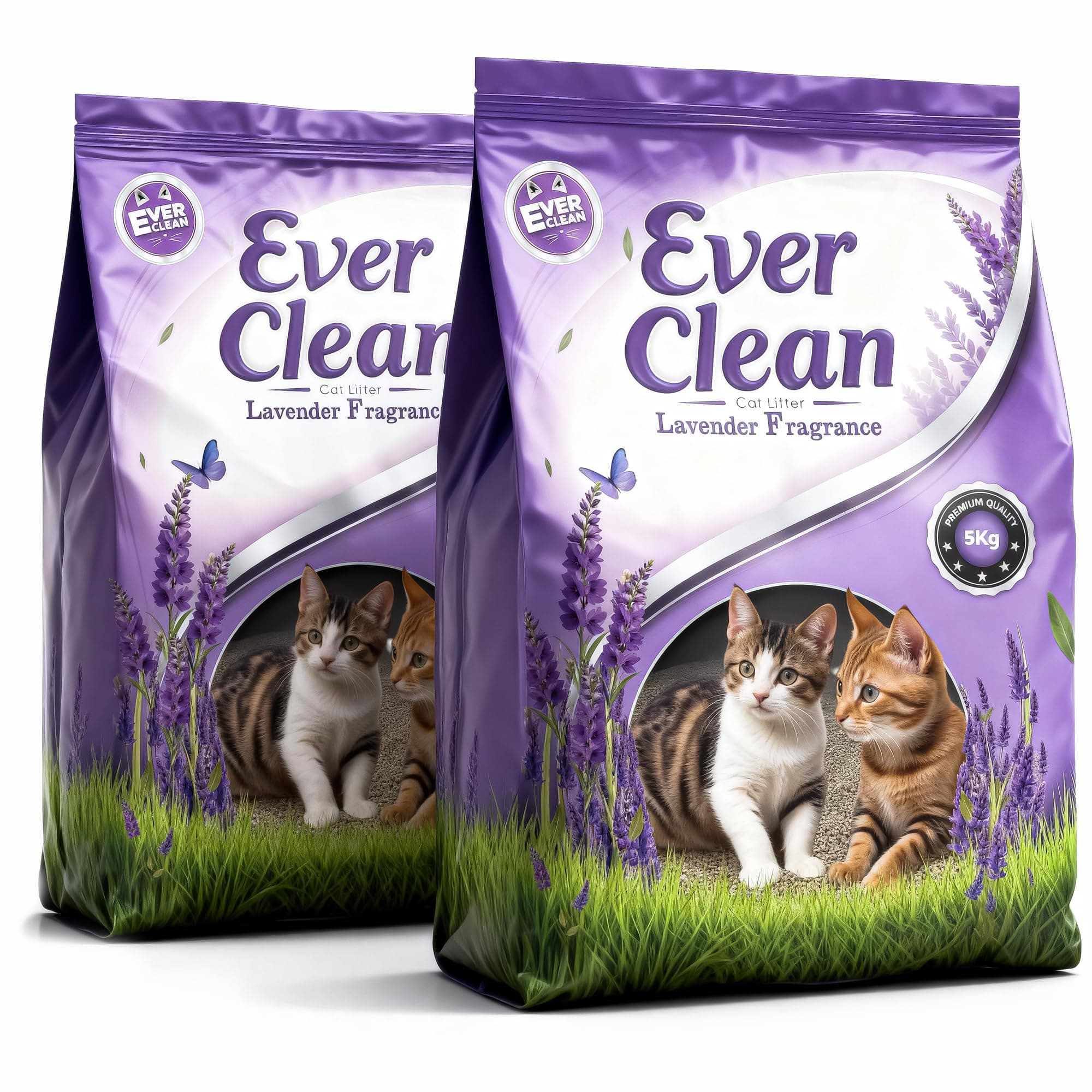 Ever Clean Bentonite Cat Litter | 10 Kg | 5 Kg X 2 Packs | Organic | Bentonite from Turkey | Dust-Free |