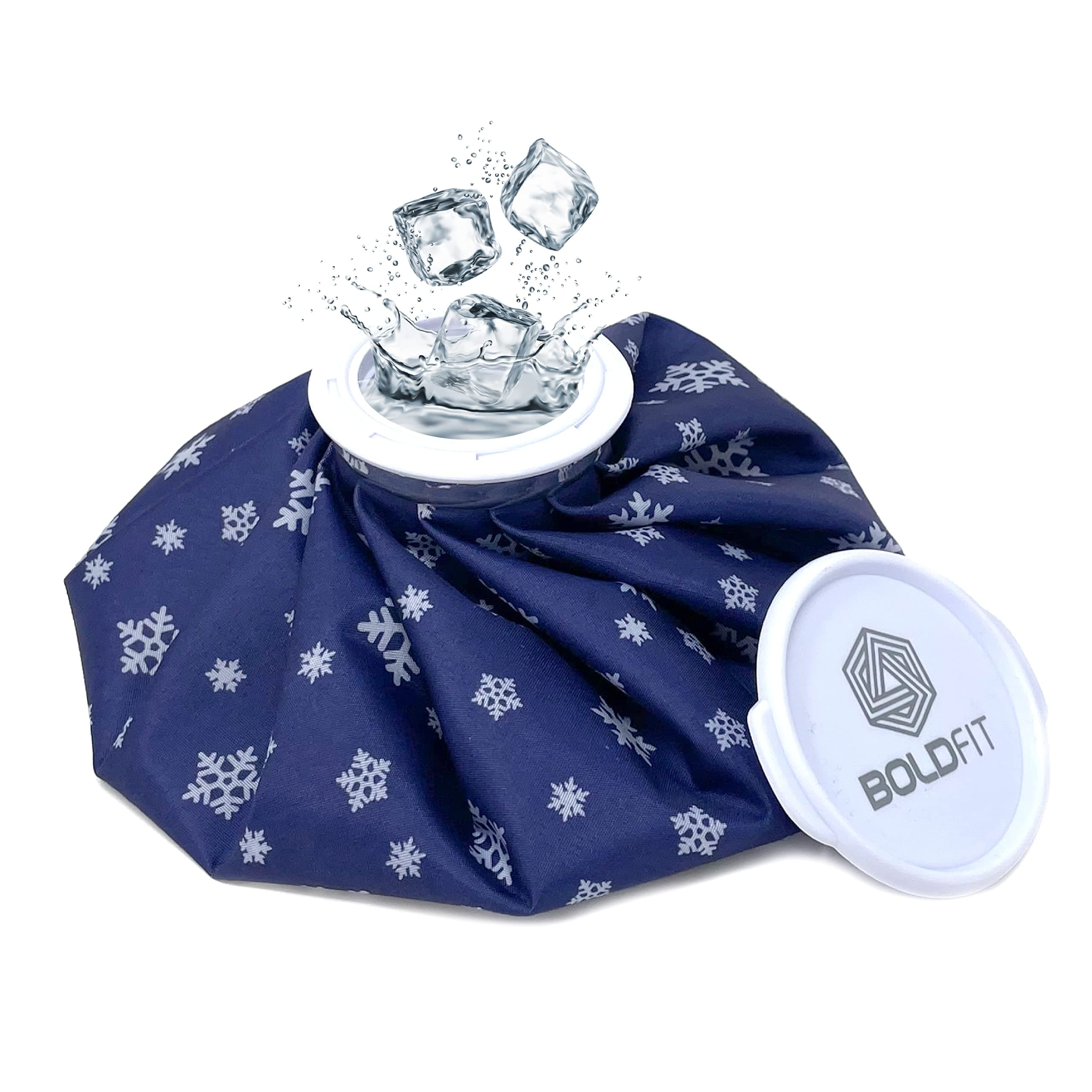 Boldfit Hot & Cold Ice Pack Bag for Pain Relief – 9 Inch Reusable Ice Pack for Knee, Back Pain, Injuries,Leakproof Design- Blue Snowflakes
