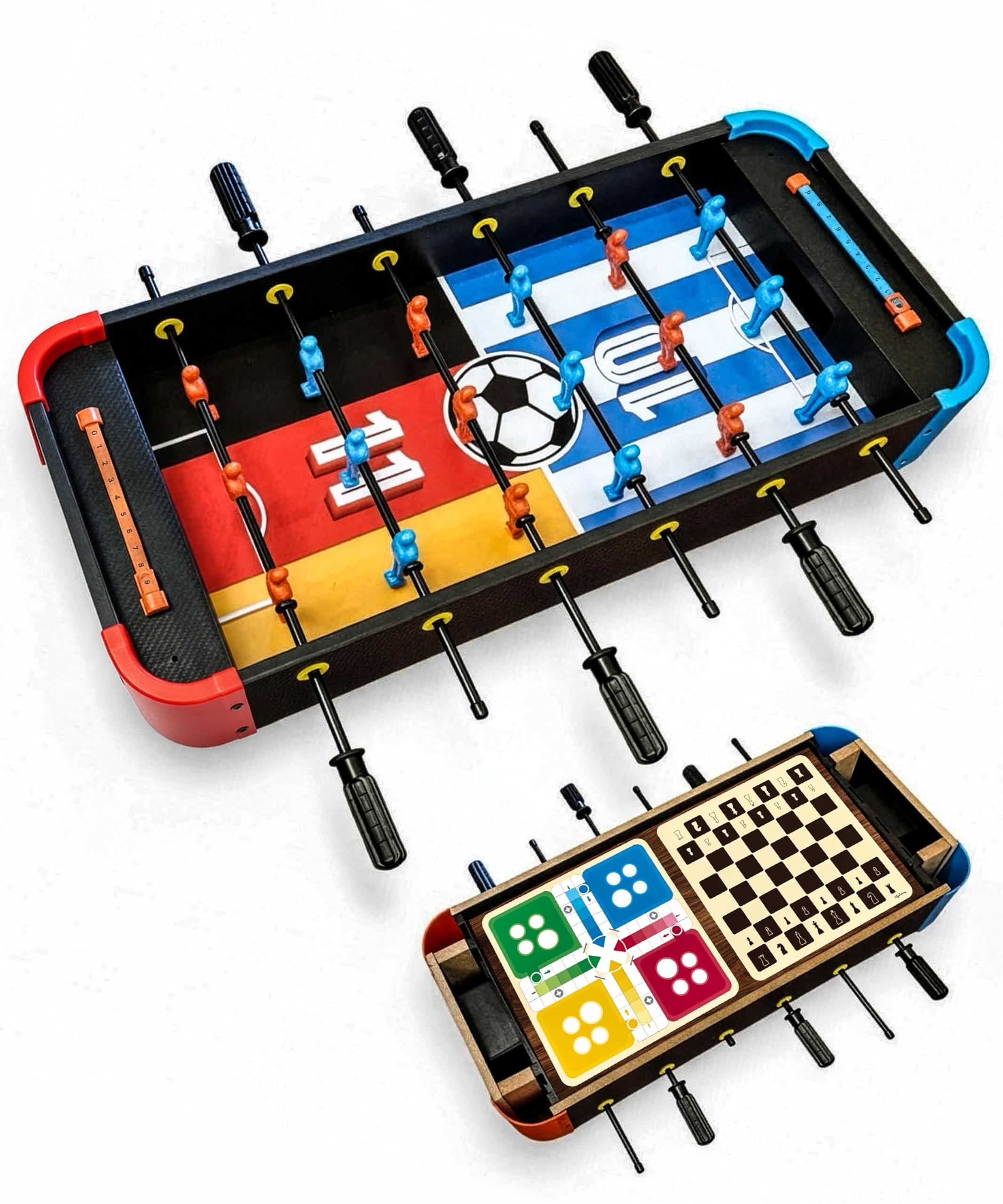 Lifelong Foosball Table with Chess & Ludo | 3-in-1 Big Size Indoor Outdoor Game for Kids | 6 Handles with Team Players | Portable & Durable | Fun Games for Boys & Girls 7-14 Years(70x10x32 cm)LLCFBT02
