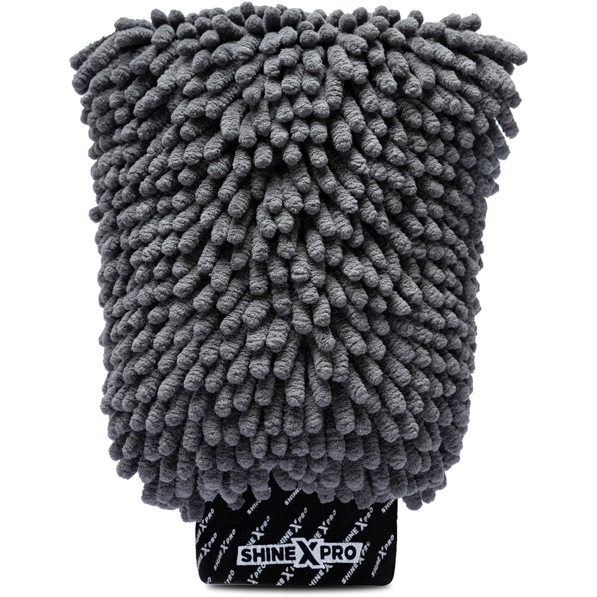 ShineXPro Chenille Microfiber Wash Mitt - Ultra Soft, Extra Plush, Dual Sided, Scratch Free and Super Absorbent Car Duster Gloves - Premium Car and Bike Washing Accessories