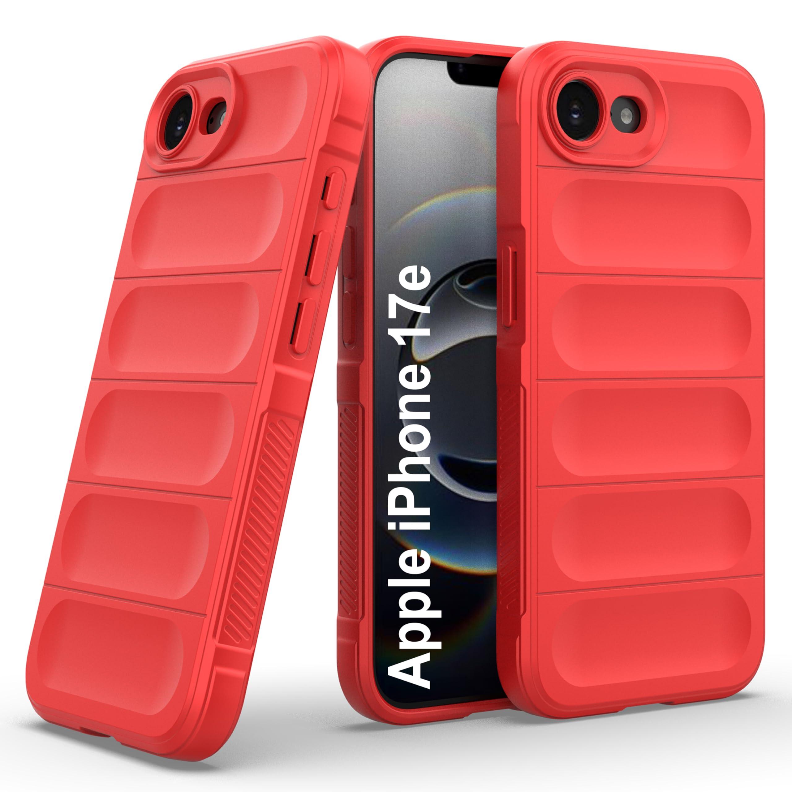 Zapcase Back Case Cover for iPhone 17e | Compatible for iPhone 17e Back Cover | Liquid Silicon Magic Case with Camera Protection | Red