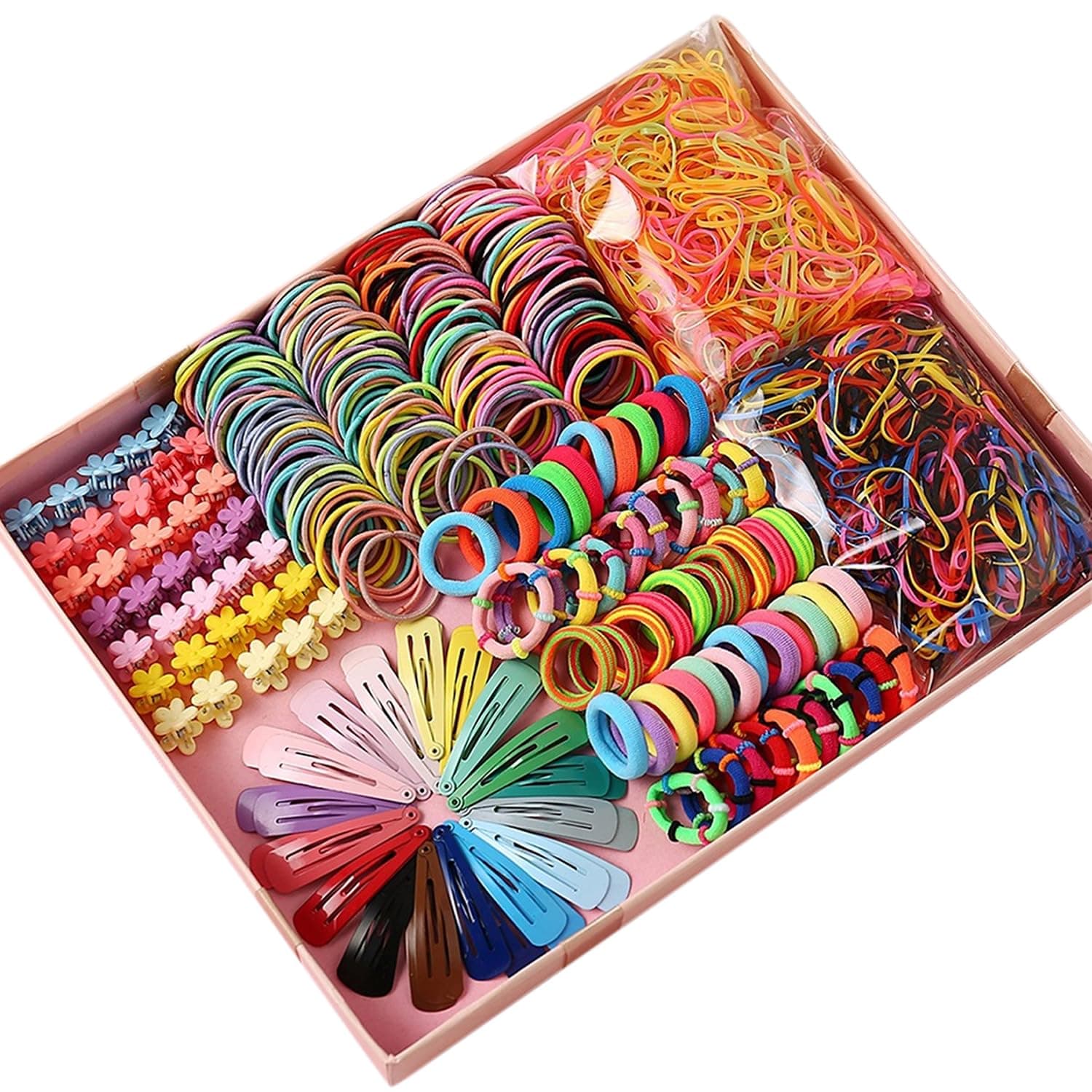 Shining Diva Fashion 780 Pcs Hair Accessories Set, Flower Bow Hair Clips Rubber Band Hair Ties Hairband for Girls Kids Baby Toddlers Women (14861zb) (Multicolor)