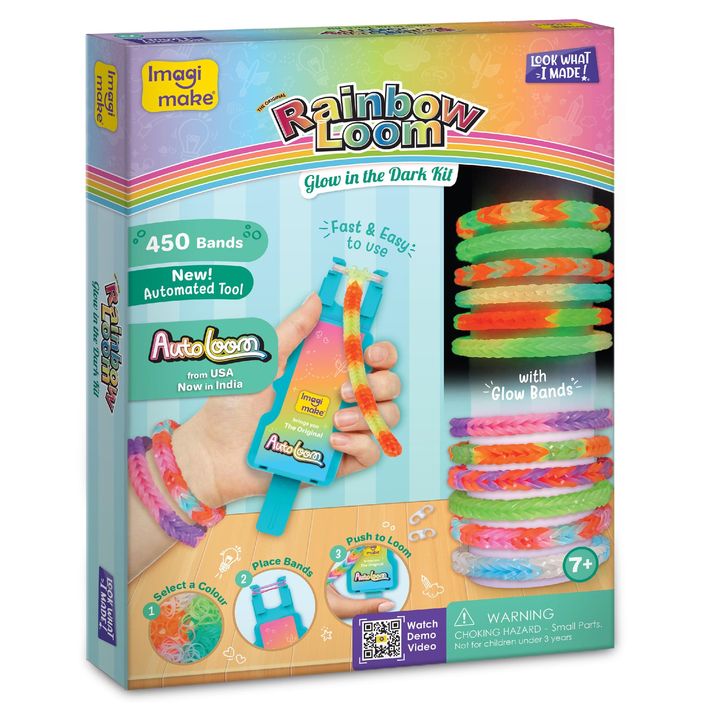 Imagimake Rainbow Loom Glow in the Dark | Bracelet Making Kit | Age 7+