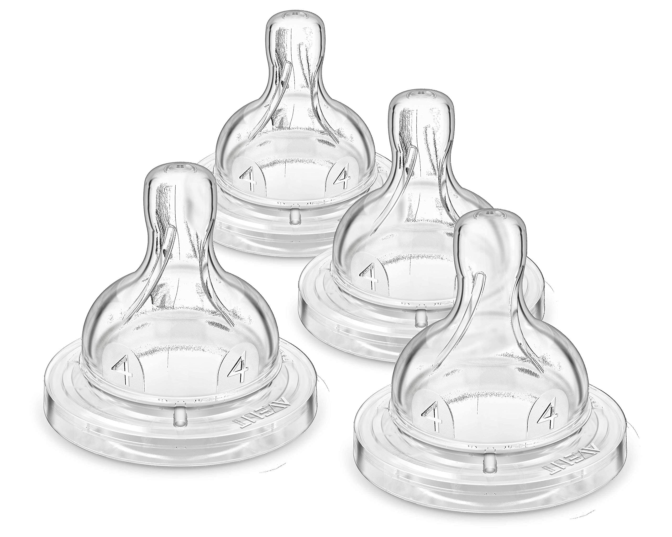 Philips Avent Classic Anti-Colic Baby Bottle 6M+ Flow Teat/Nipple (Pack of 4) | SCY764/04