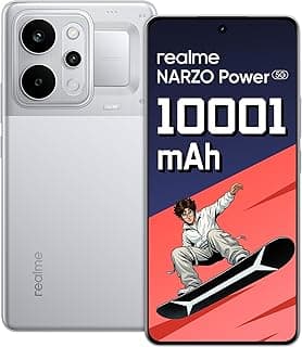 realme NARZO Power 5G (Titan Silver,8GB+128GB) 10001mAh Power. Stay Unstoppable. | 144Hz Curved+ AMOLED Display | Revolutionary Dual-Chip System | 50MP Sony OIS Camera