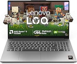 Lenovo LOQ Essential AMD Ryzen 5 7535HS | NVIDIA RTX 3050 6GB (16GB RAM/512GB SSD/144Hz Refresh Rate/15.6" (39.6cm)/Windows 11/Office Home 2024/3 Mon. Game Pass/Grey/1.8Kg), 83S000G8IN Gaming Laptop