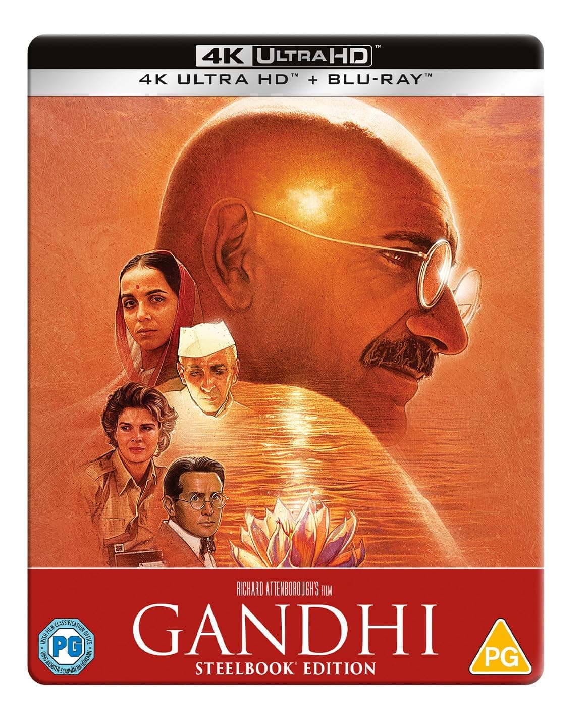 GANDHI (1982) - A Richard Attenborough Film - Limited Collector's Edition Steelbook® (4K UHD + Blu-ray) (2-Disc) (Uncut | Region Free 4K Ultra HD & Blu-ray | UK Import) (Winner of 8 Oscar Awards incl. Best Picture, 1983) - Restored & Remastered on 4K Ultra HD with Dolby Atmos, Dolby Vision & HDR10