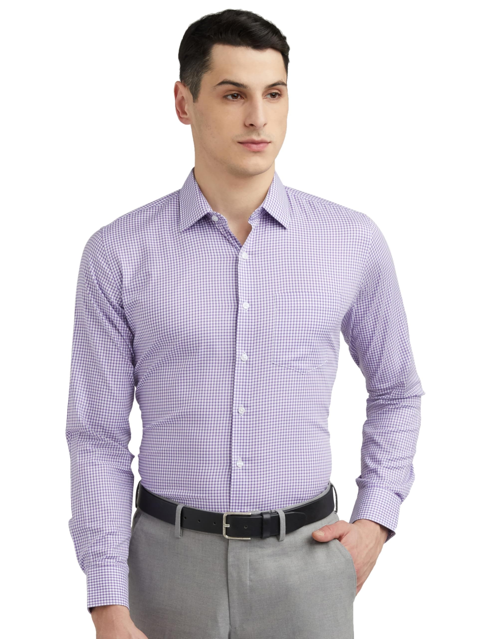 Van Heusen Men's Cotton Slim Fit Shirt (VHSFFSLB363431_Purple 40)