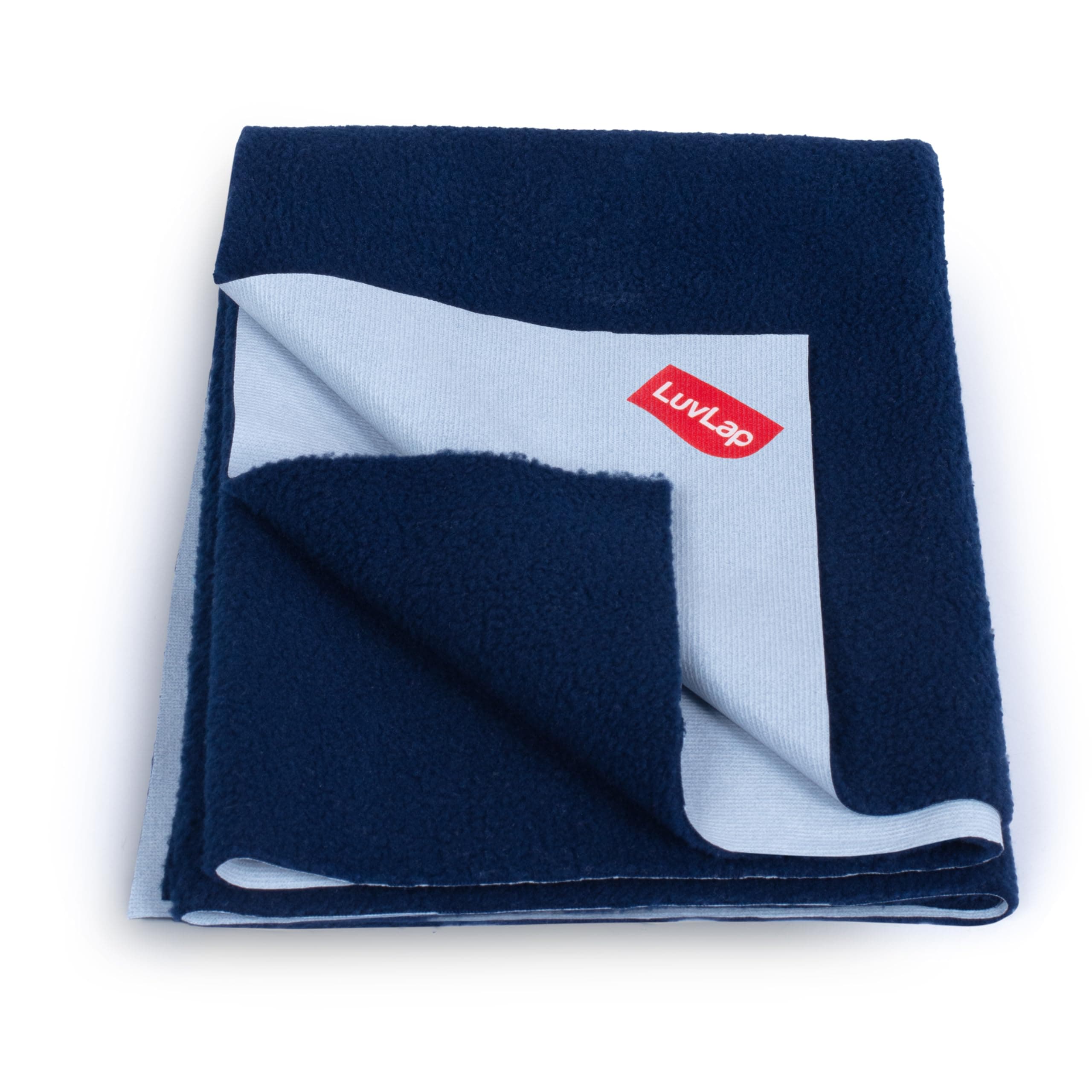 LuvLap Instadry Anti-Piling Fleece Extra Absorbent Quick Dry Sheet for Baby, Baby Bed Protector, Waterproof Baby Sheet, Medium Size 70x100cm, Pack of 1, Navy