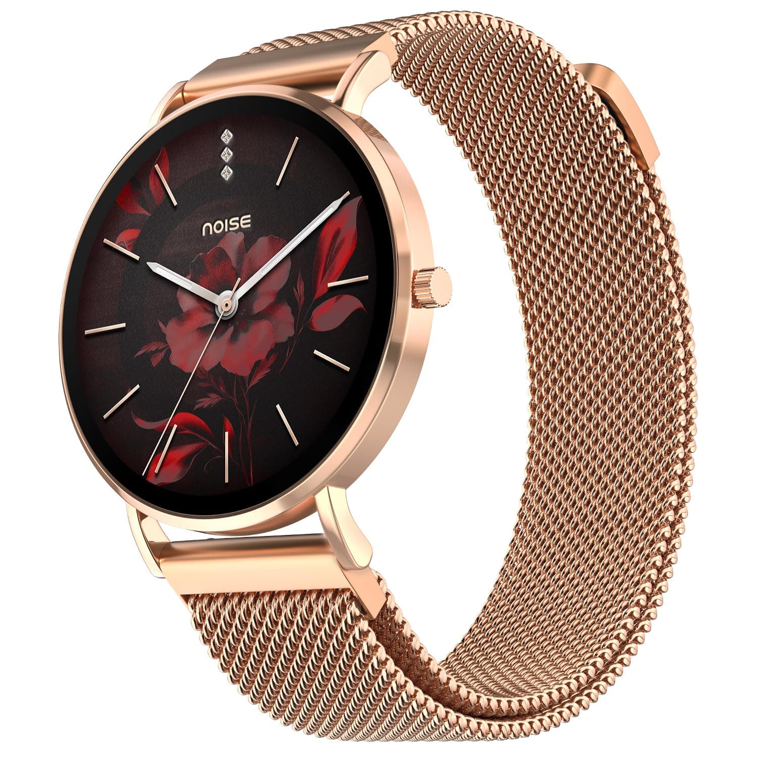 Noise Diva 2 Fashion Smart Watch for Women - Sleekest Dial, 36mm AMOLED Display, Snug Fit, Improved Female Cycle Tracker, BT Calling, Sleep Tracking, AI Voice Assistant, Password Protection(Rose Link)