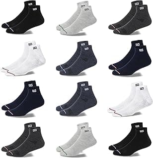 Fitness Mantra® 12 Pairs Sports Ankle Cotton Socks | Free Size| Breathable| Daily Use| Multicolor| 12 Pairs|