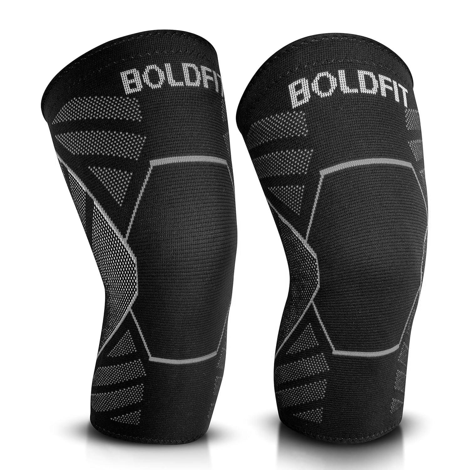 Boldfit Orthopedic Knee Caps for Men & Women | Knee Support for Pain Relief, Gym, Running, Arthritis & Workouts | Anti-Slip Knee Sleeves for Squats, Sports, Badminton - Grey- XL