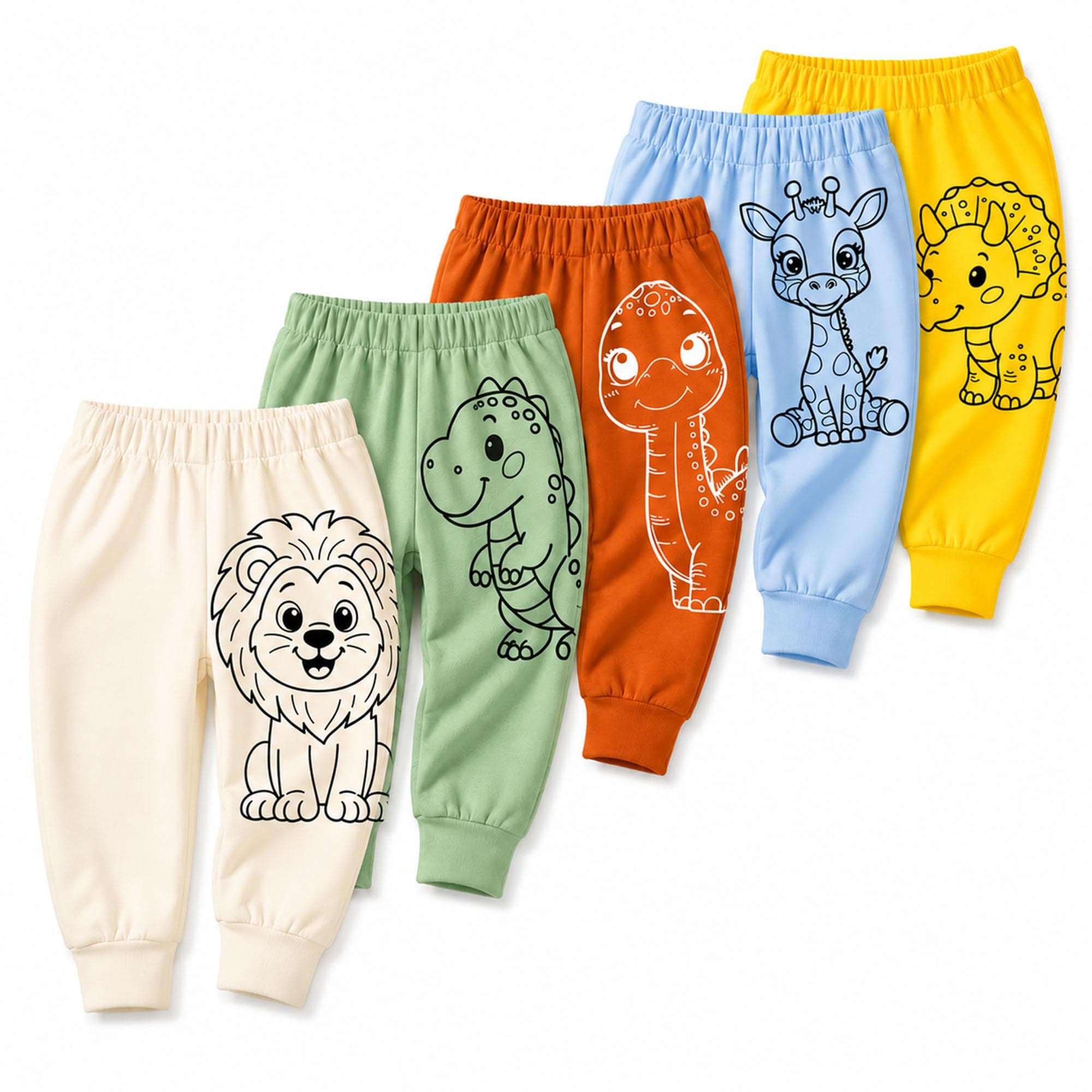 EIO Unisex Cotton Pajama Pants for Boys & Girls Combo Pack | Kids & Baby Soft Sleepwear Pyjamas Combo Pack | Toddler Breathable Nightwear Bottoms