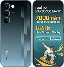 realme narzo 100 Lite 5G (Thunder Black,4GB+128GB) | 7000mAh Titan Battery | 4 Years, Zero Lag | 144 Hz Ultra Bright Display | 6 nm Octa-core 5G Chipset | Color Pop Design | VC Cooling