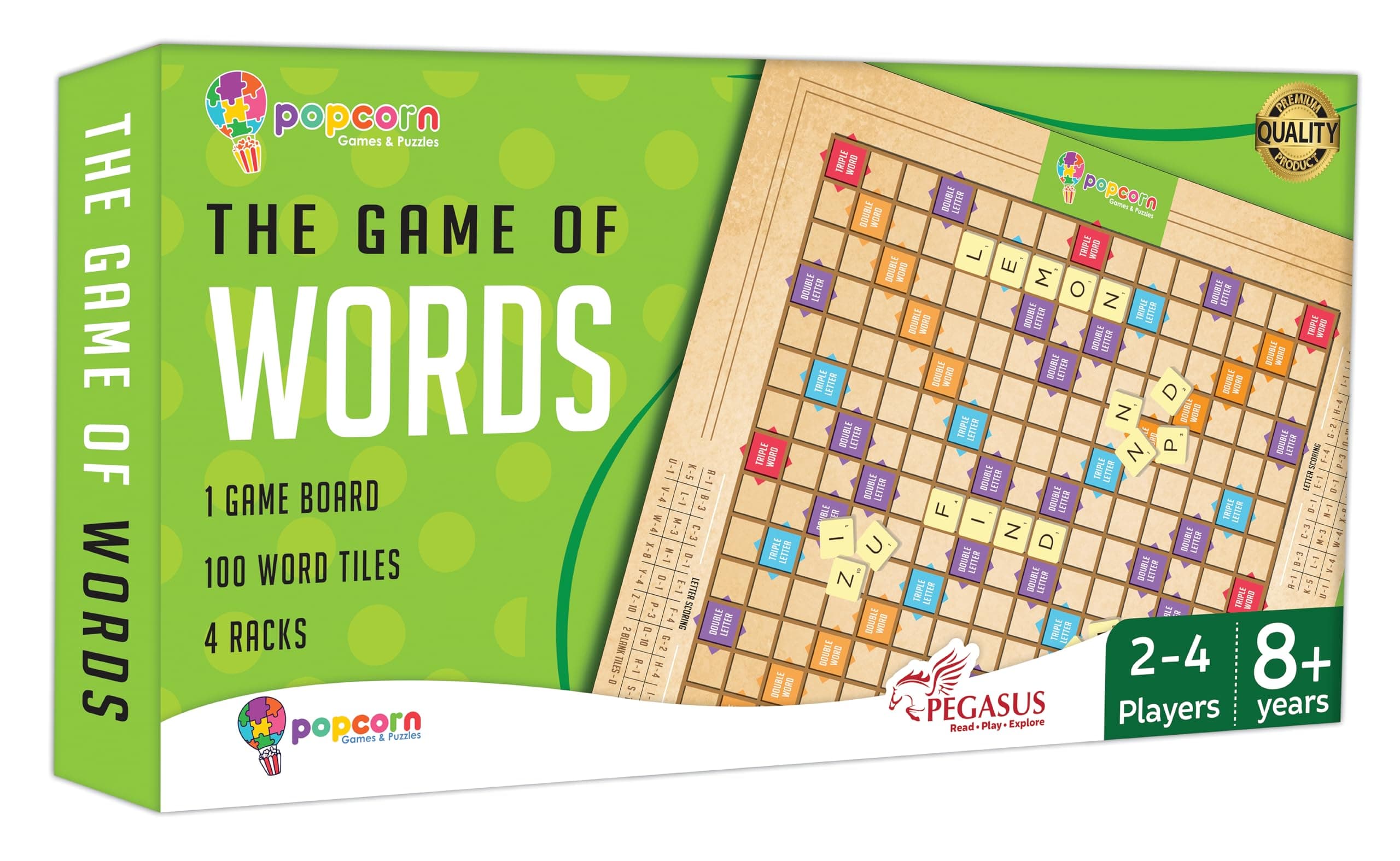Popcorn Games & Puzzles The Game of Words - Educational Vocabulary Learning Word Building Game for 8+ Years Kids & Family