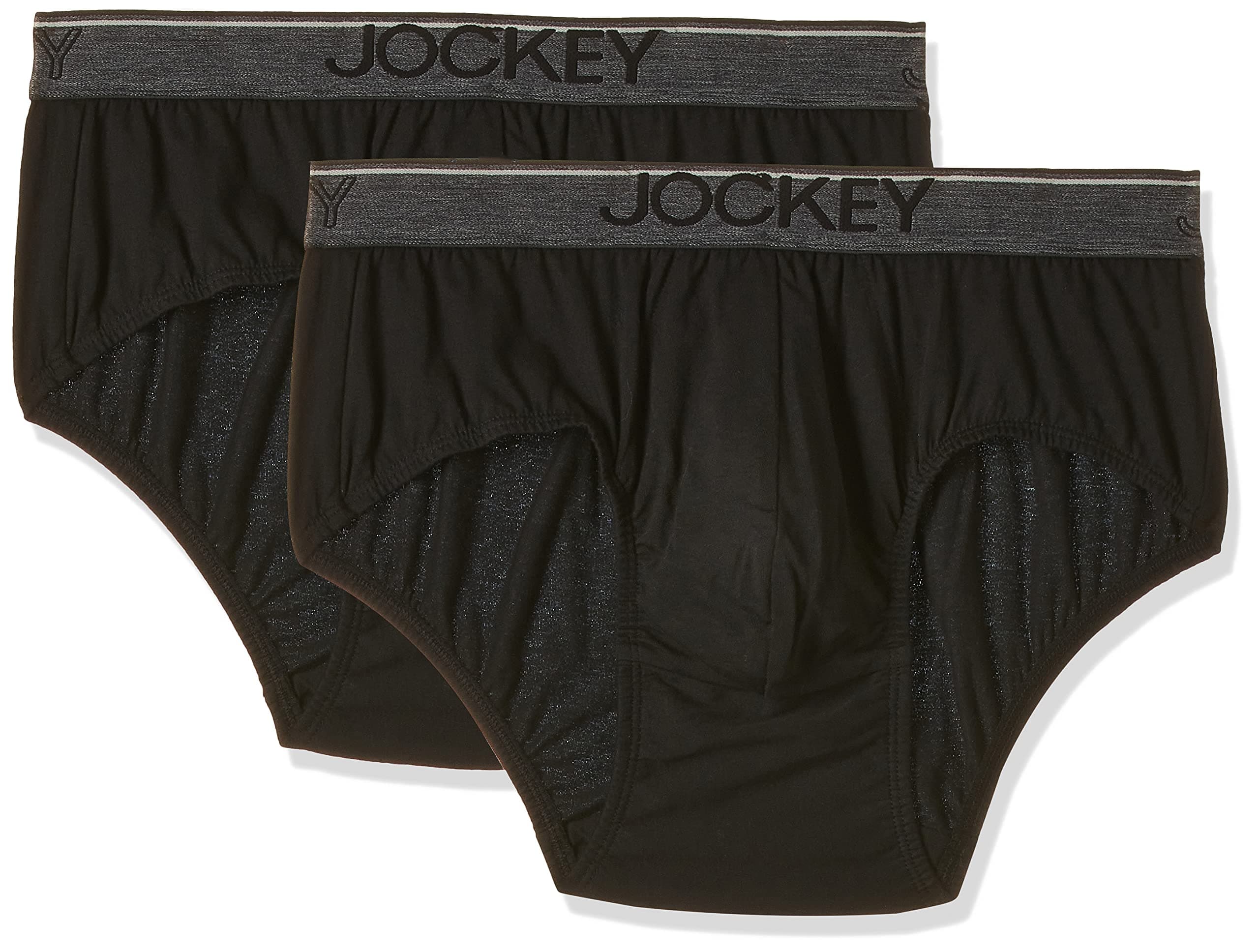 Jockey Men's Cotton Modern Briefs (8037_Pack of 2_Ink Blue Melange_S)