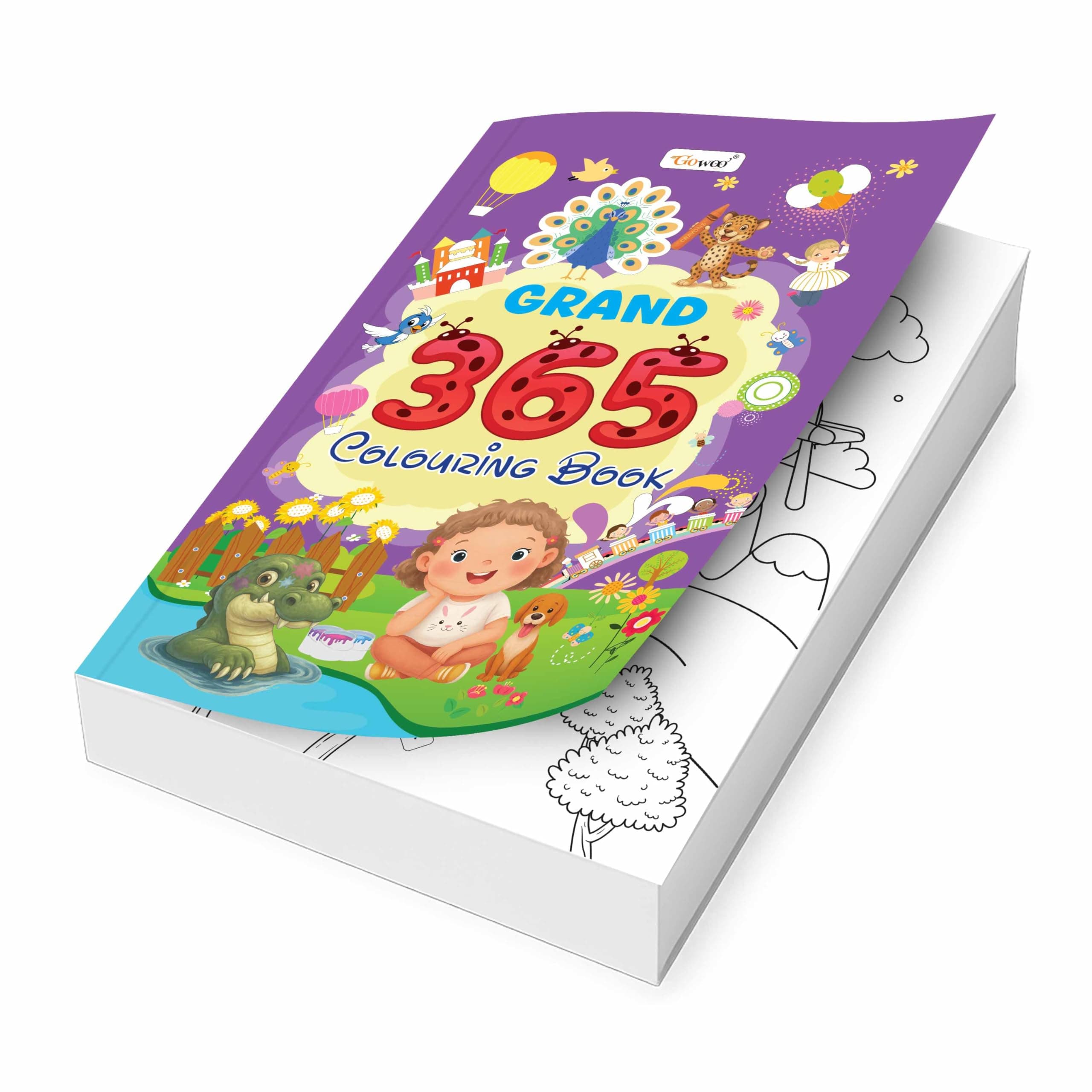 GRAND - 365 Colouring Book :- early learners colouring book, Kids educational book, Jumbo colouring book for kids