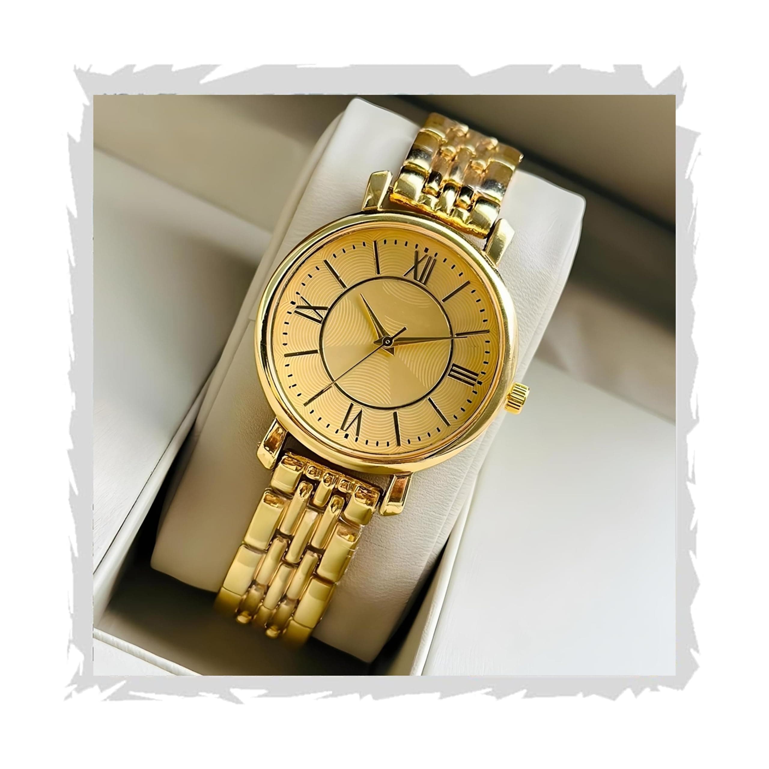styledose Women Analogue Wrist Watches for Women's & Girls&Miss&Ladies Diamond Studded Roman Dial Rosegold Colored Stylish Bracelet Strap (Gold)