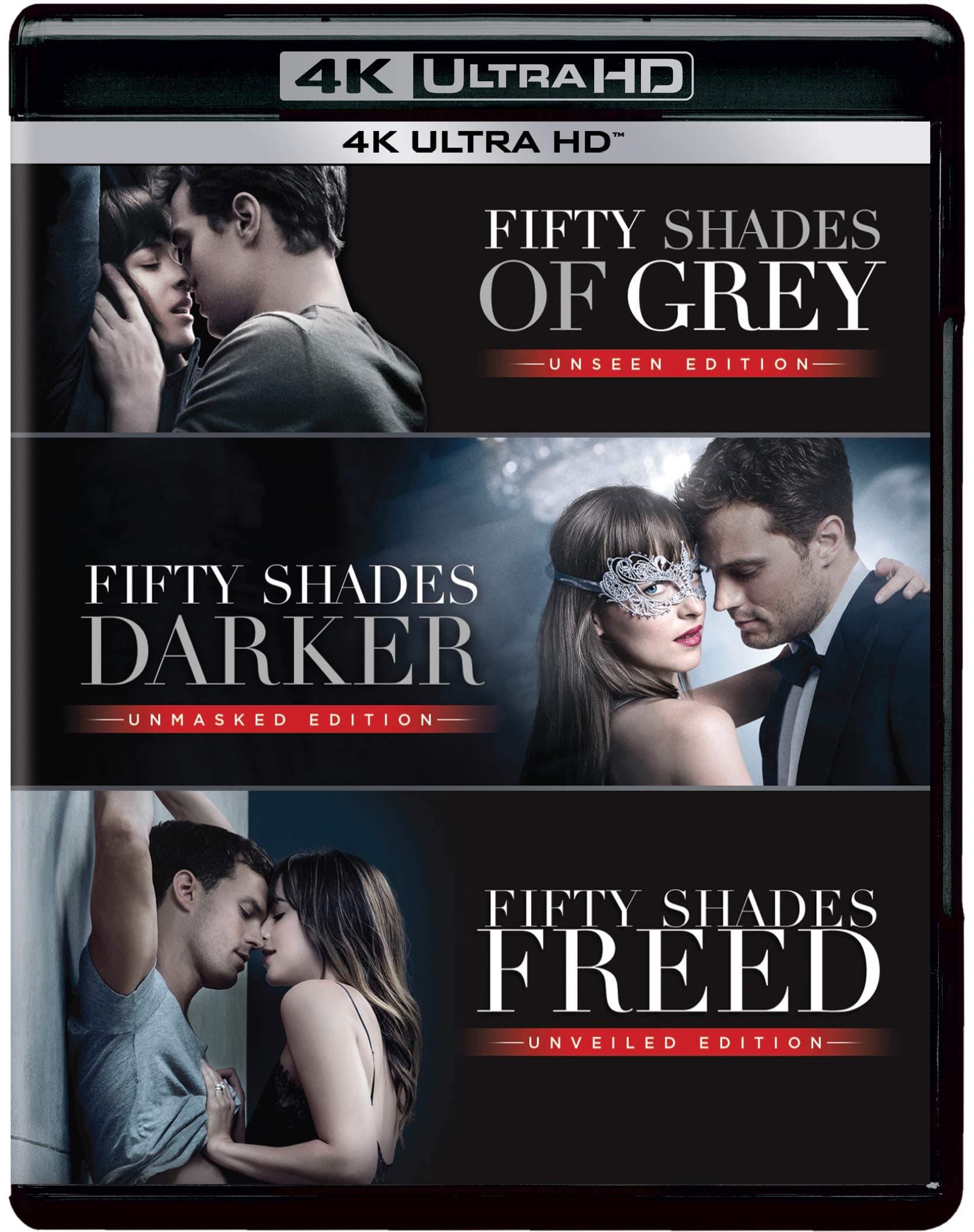 Fifty Shades Trilogy - Includes Full Theatrical & Uncut Extended Versions of Fifty Shades of Grey + Fifty Shades Darker + Fifty Shades Freed (4K UHD) (3-Disc) - Region Free 4K Ultra HD with DTS:X™ Immersive Audio