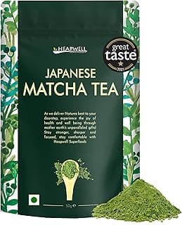 Heapwell Superfoods Japanese Matcha Green Tea Powder, 50 Grams (30 Servings) | Sourced From Shizuoka, Japan