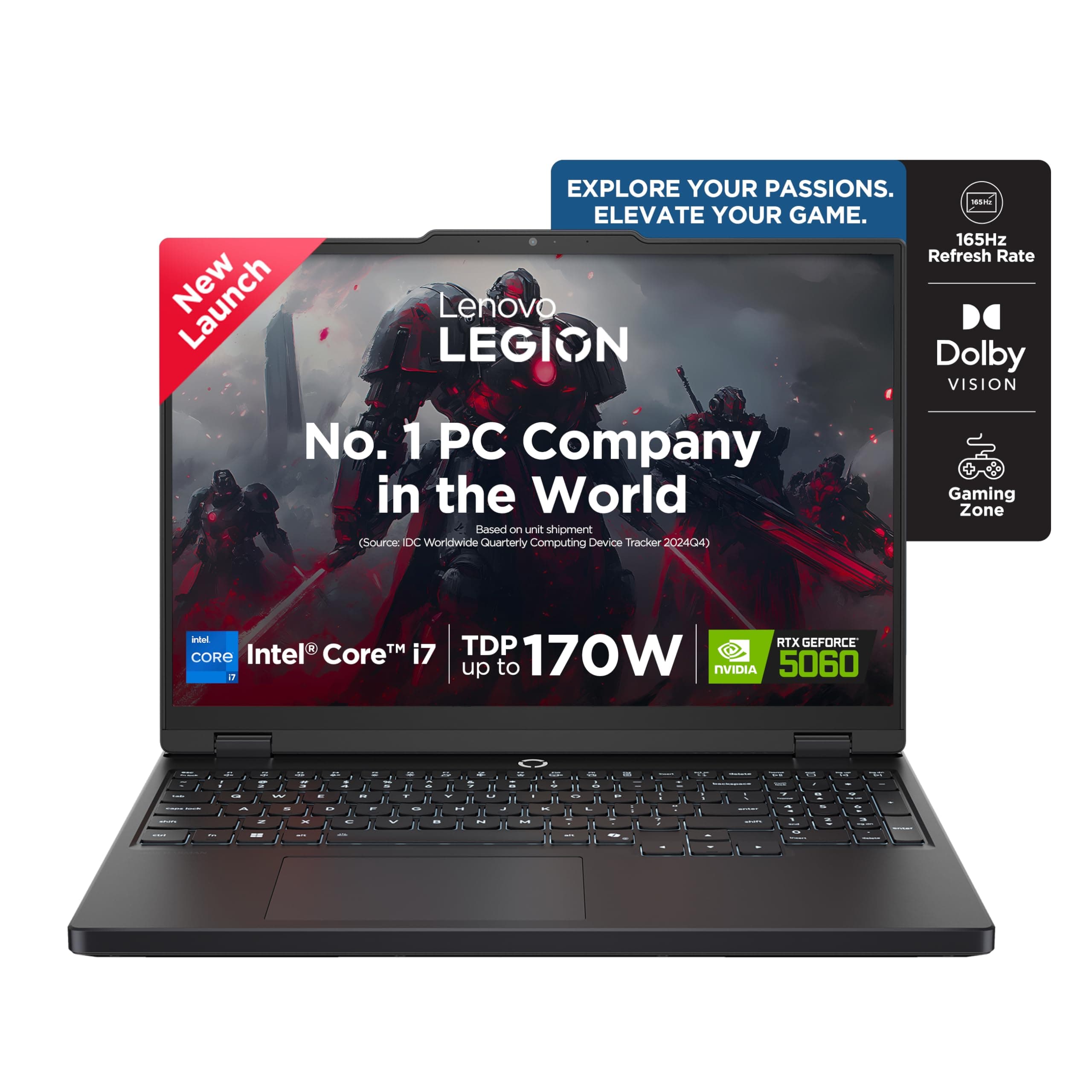 Lenovo Legion 5 2025 Intel Core i7-13650HX | NVIDIA RTX 5060 8GB (16GB RAM/1TB SSD/WUXGA IPS/165Hz/15.3" (38.8cm)/Windows 11/Office 2024+AI Now/Black/2.1Kg), 83LY00SVIN AI Powered Gaming Laptop