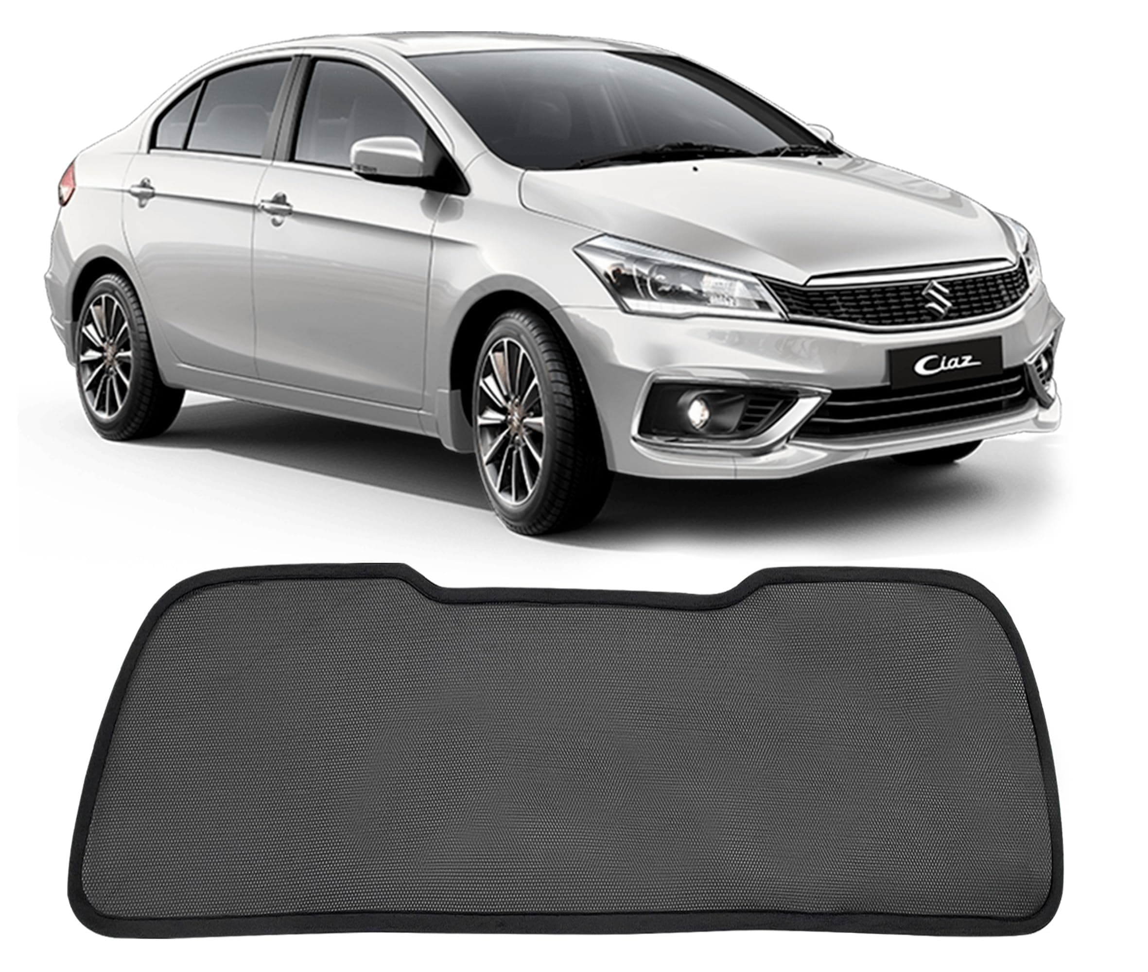 Autofact Dicky Curtain for Ciaz 2014-2025 | Custom Fit Rear Windshield Sunshade | Foldable Mesh | Privacy & Cooling Car Accessory | Car Rear Sun Shade UV Block Easy Install Durable Black Mesh