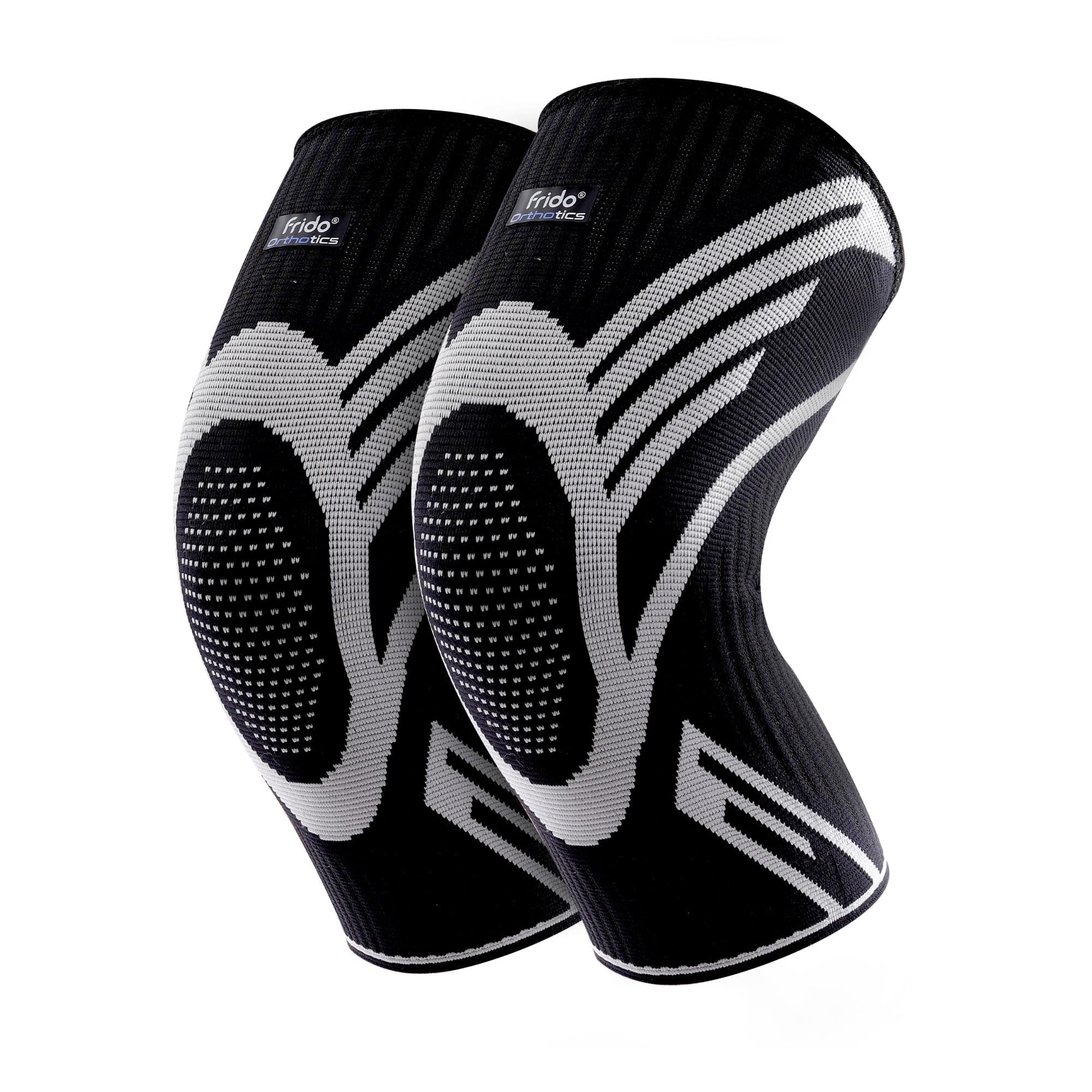 Frido Active Knee Cap Support for Men & Women | Active Compression for Pain Relief & Joint Support | Knee Sleeve for Gym, Running, Jogging, Sports & Workout | Anti-Sweat Knee Brace (1 Pair) Black, Medium