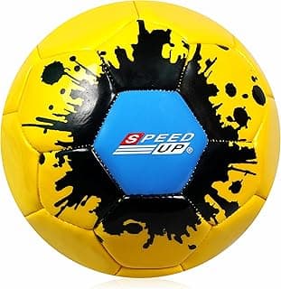 SPEED-UP Kick Shine Football Size 5 for Men & Women (Yellow, Size 5)