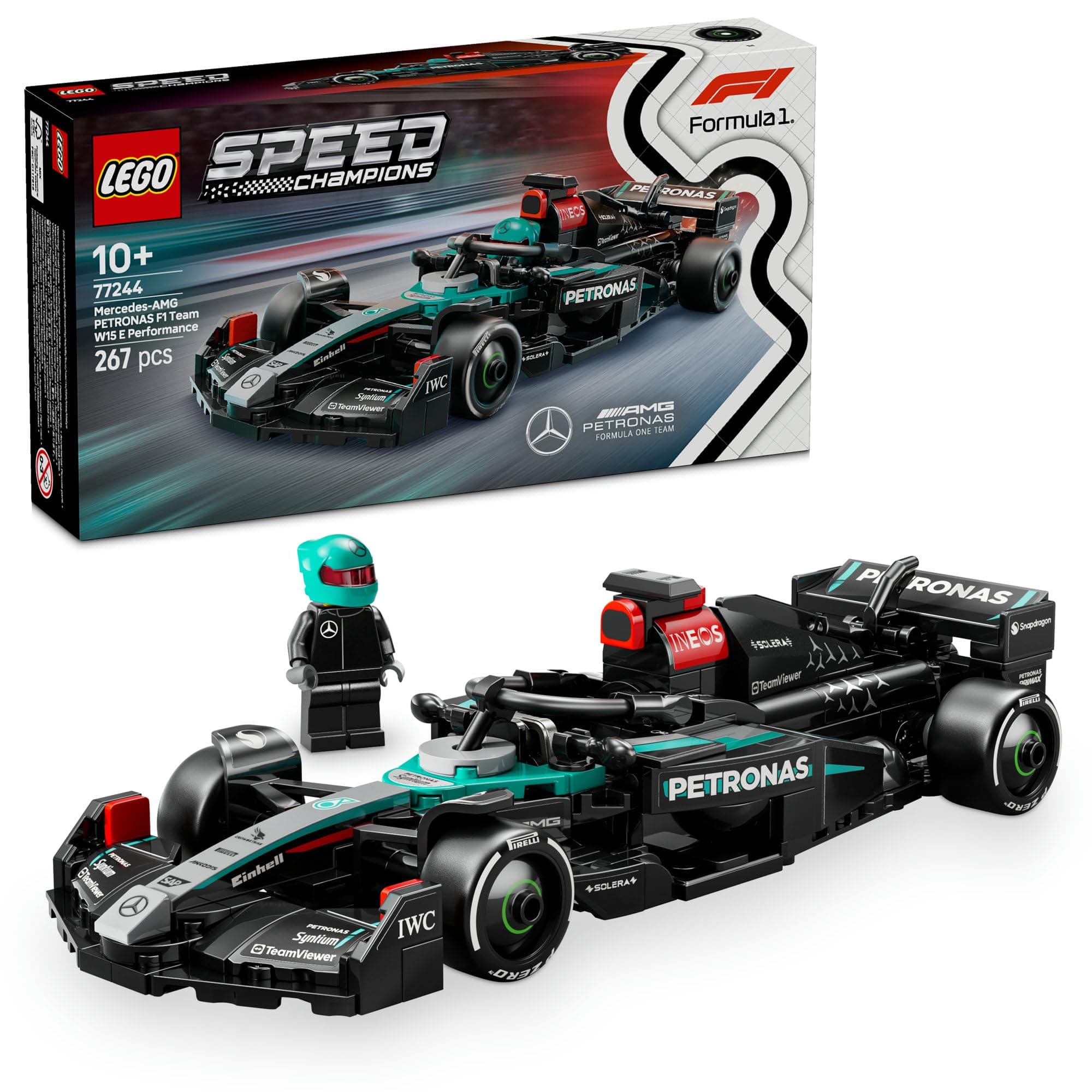 LEGO Speed Champions Mercedes-AMG F1 W15 Race Car Toy Vehicle 77244 Building Blocks Toys for 10+ Gift for Boys and Girls