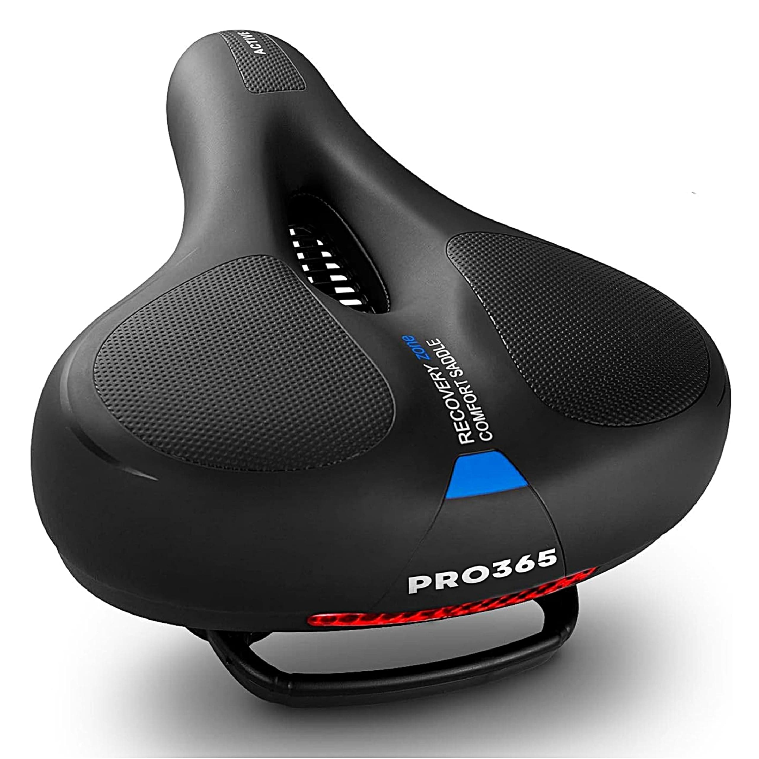 PRO365 Universal Bike Seat | Waterproof Cycle Seat | Wide Long Lasting Memory Foam | Breathable Comfort Saddle | Red Reflective Strip | 1 Year Brand Warranty |