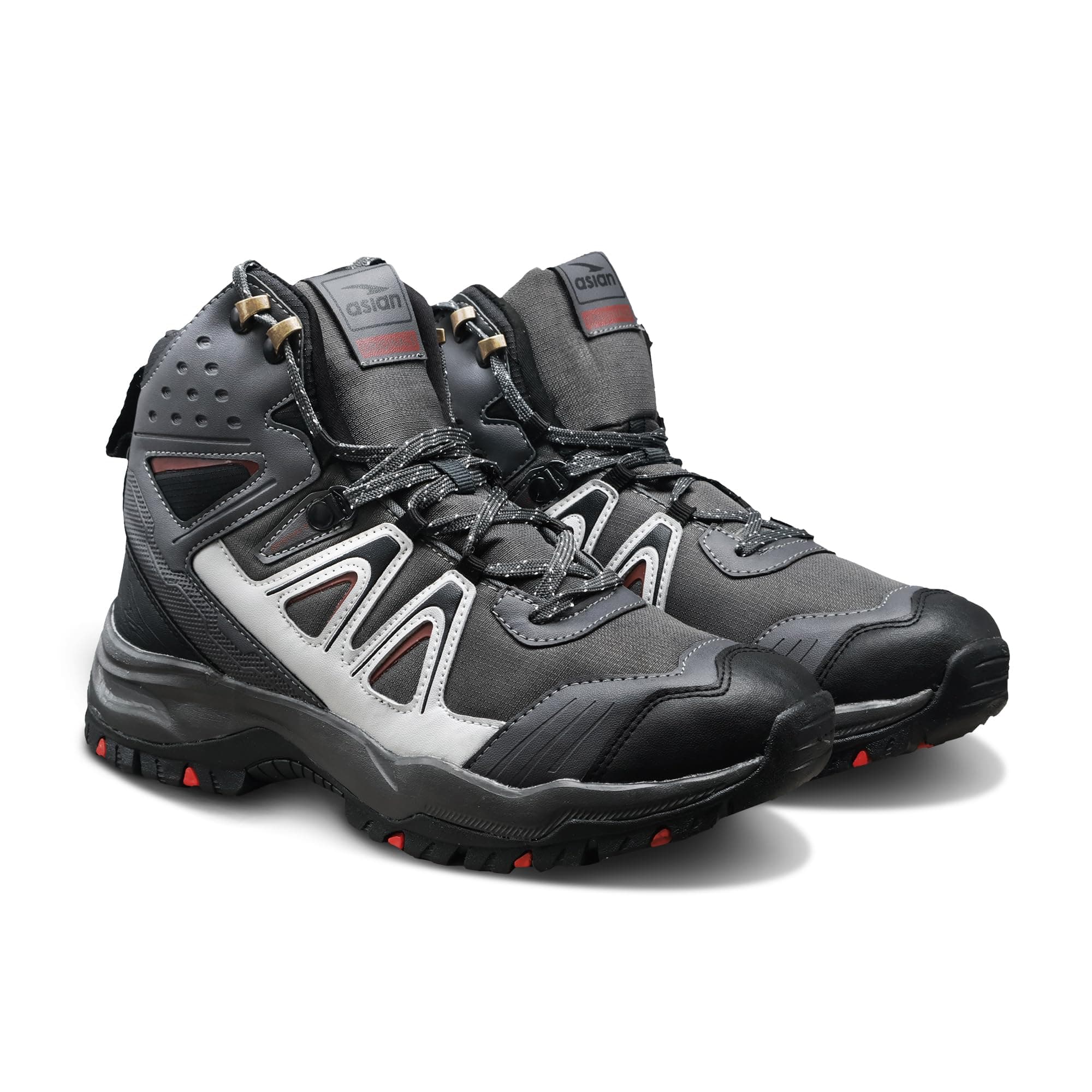 ASIAN EVEREST-24 Trekking Shoes for Men Hiking Shoes for Men for Outdoor Light Weight Anti Skid Boot Shoes for Men for Comfortable Hiking Trekking Shoes Men and Boys with Phylon Sole (DGRYLGRY) -UK 7