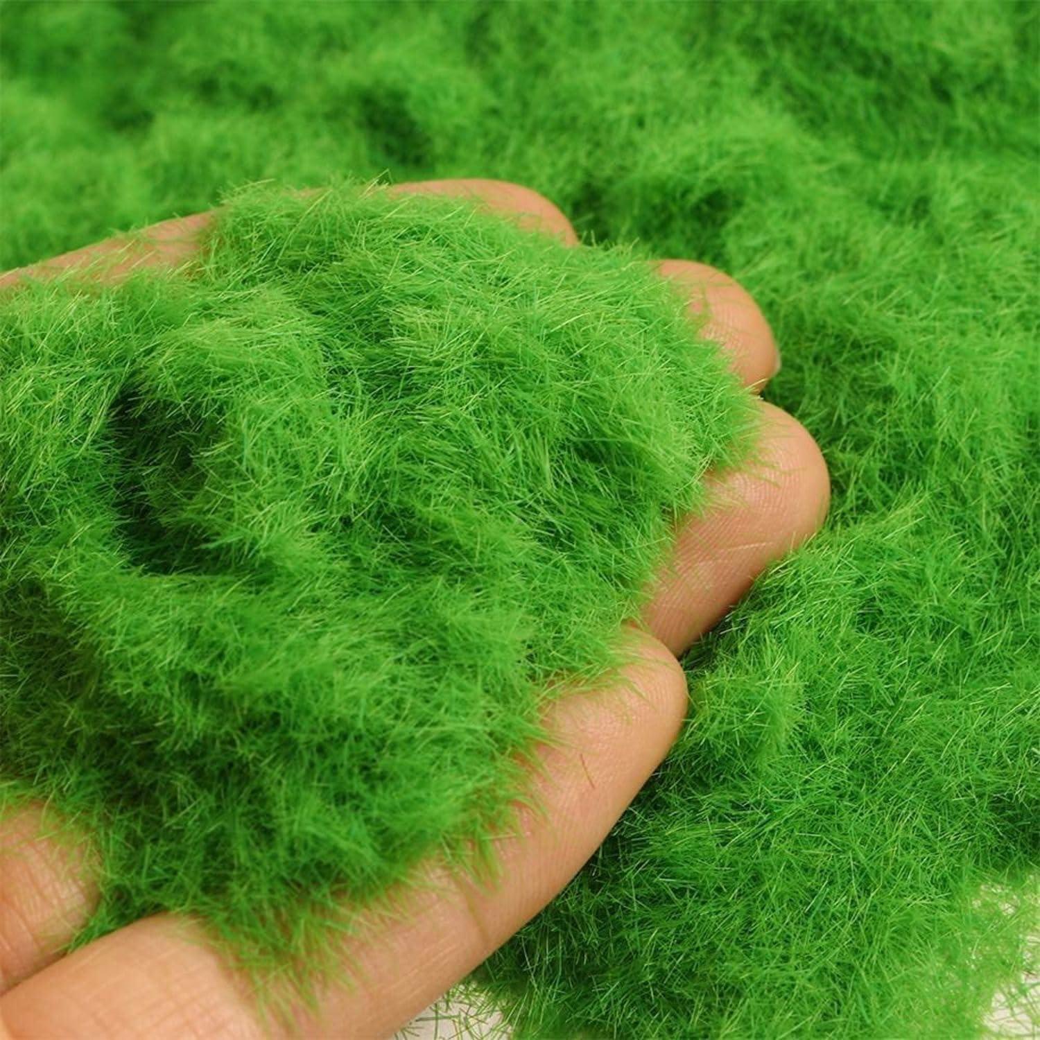Tdas 100 Grams Artificial Grass Moss Powder Green Simulated Fake DIY Mini Fairy Garden Miniatures Landscape Mini Indoor Flowers and Grass Pots Fairy Decoration