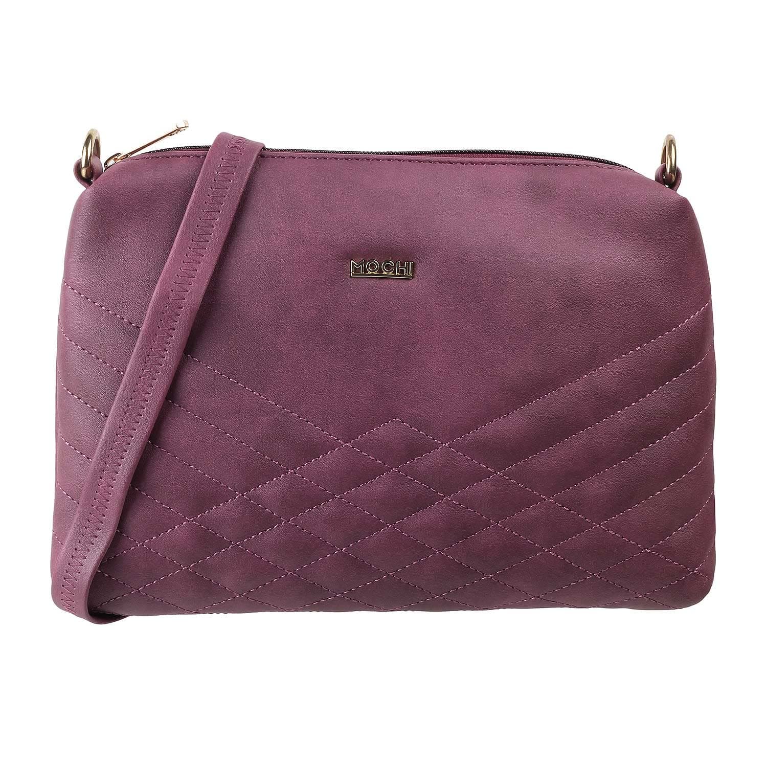 Mochi Womens Synthetic Purple Zip Top Sling (One Size)