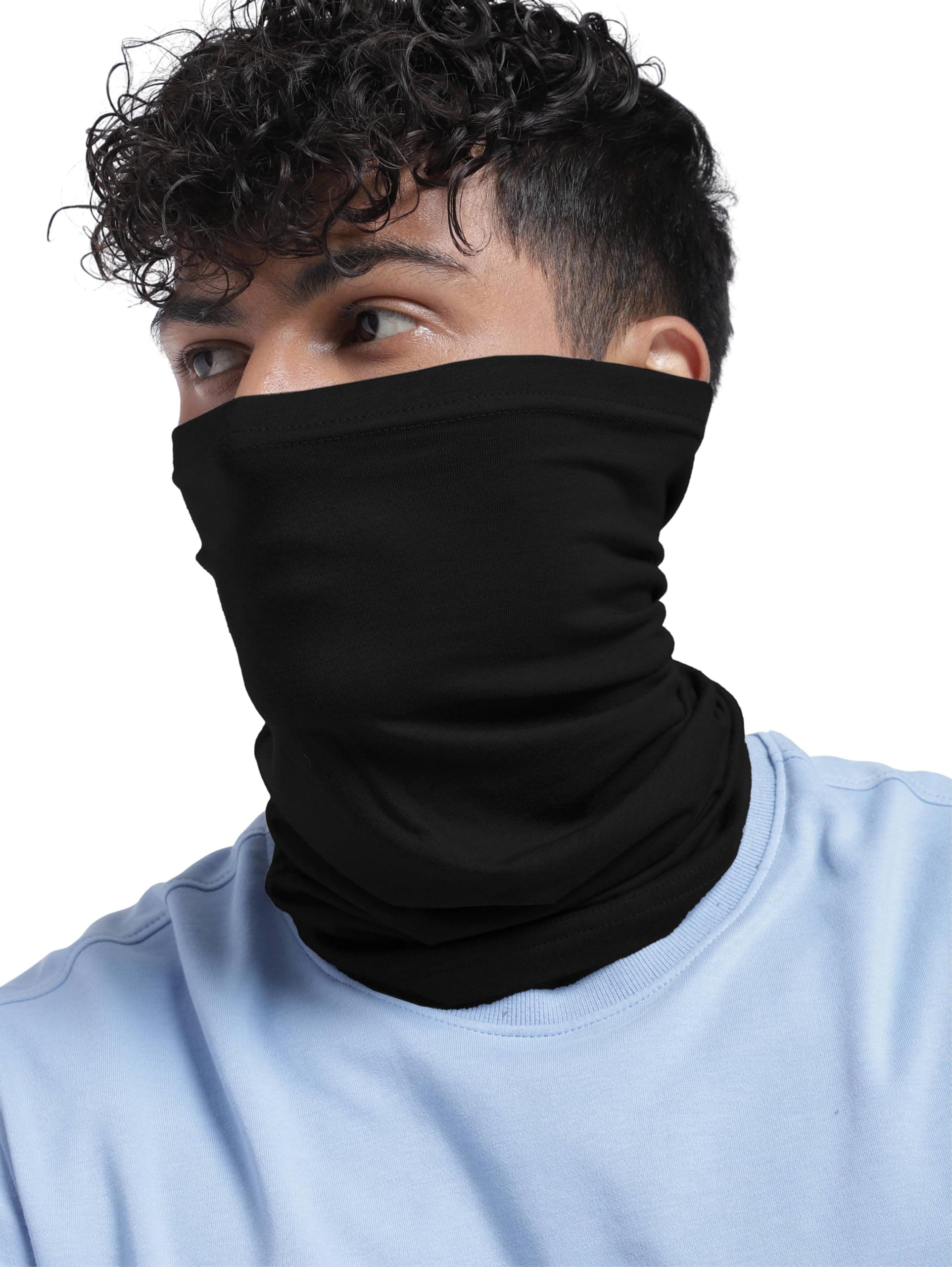HEELIUM Unisex Bamboo Bandana For Men & Women | Super Soft | Odour-Free & Breathable | Durable & Multipurpose Bandana, Black