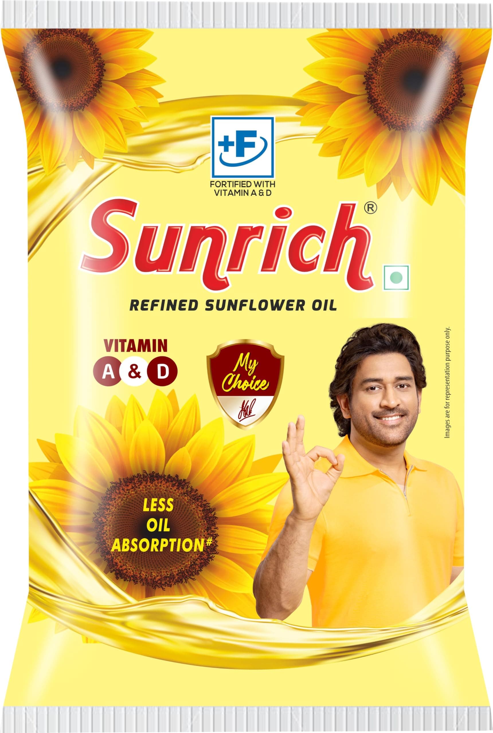 Sunrich Refined Sunflower Oil 750/800g Pouch | Edible Cooking Oil | Sunflower Oil for Everyday Cooking, Frying, Sautéing, Baking & Meal Preparation | Pouch