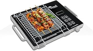 ULTRON Infra SS 2000W Infrared Cooktop with Knob & Touch Control, Ceramic Glass, Works with All Cookware, 4 Cooking Modes, Fast Heating Electric Stove with Free Grill Rack & 1 Year Warranty.