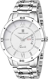 TIMEWEAR Analog Day Date Functioning Stainless Steel Chain Watch for Men