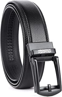HAMMONDS FLYCATCHER Genuine Leather Belt for Men, Premium Leather Belt with Auto Lock mechanism, Mens Belt Leather Branded with Slide Lock for Everyday Wear