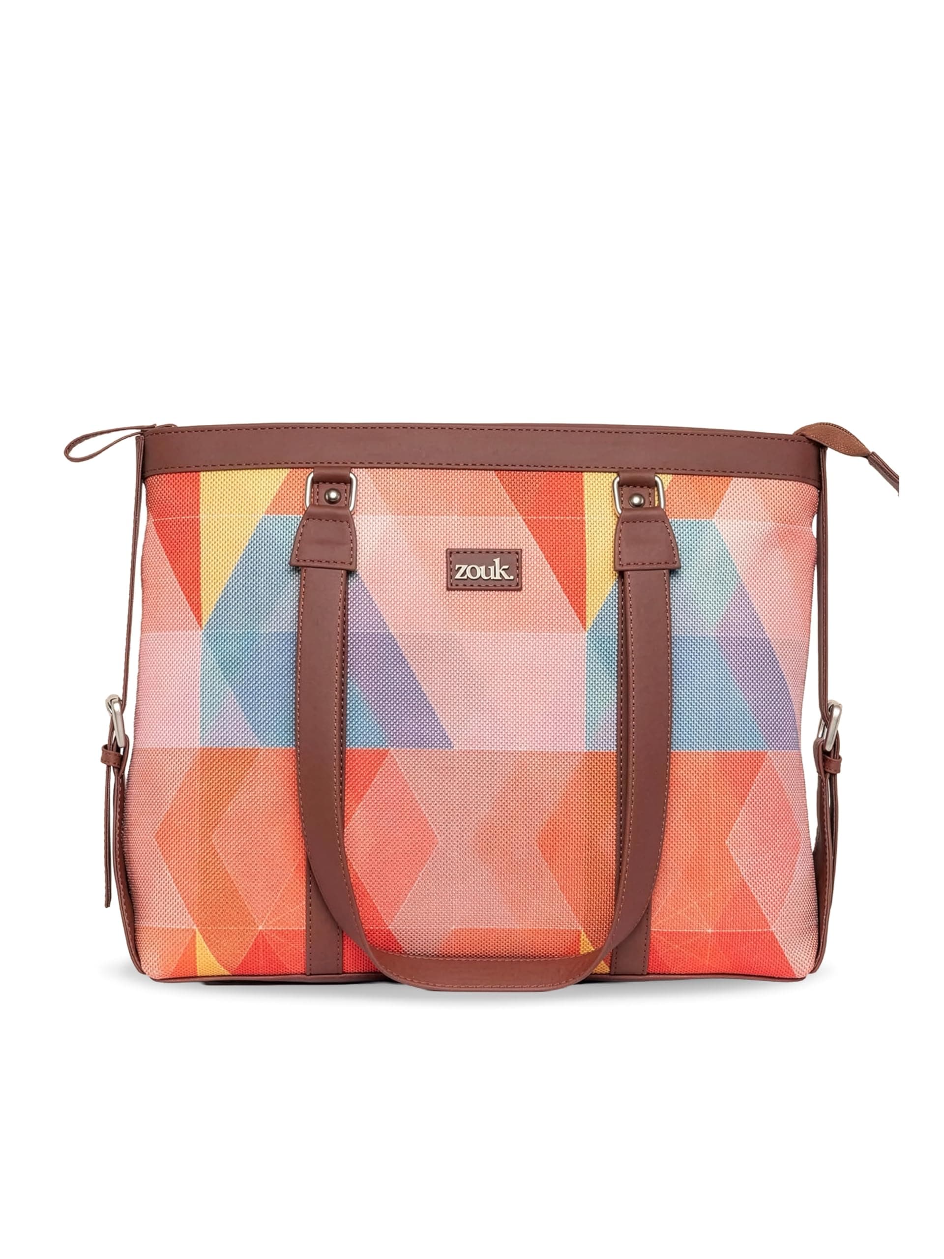ZOUK Office Bag | Stylish Bags for Office Use | Laptop Bag 15.6 inch | Stylish Tote for Office Use | Purse for Women | Vegan Leather Handbag | Daily & Travel Use | GeoOptics