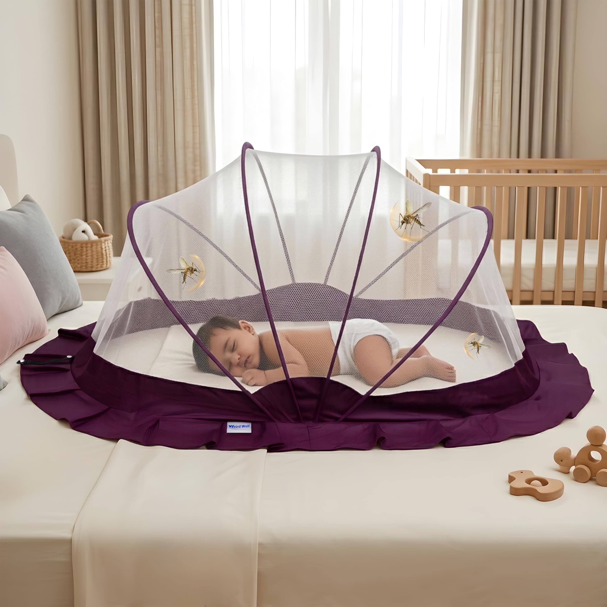 Weird Wolf Foldable Mosquito Net for Baby | 0-3 Year | 107 x 74 x 55 cms