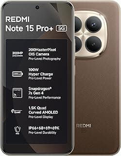 REDMI Note 15 Pro+ 5G (Coffee Mocha, 12GB + 512GB) | 200MasterPixel OIS Camera | Snapdragon 7s Gen 4 | CrystalRes AMOLED | IP69/69K | 6500mAh Si/C Battery | 100W HyperCharge