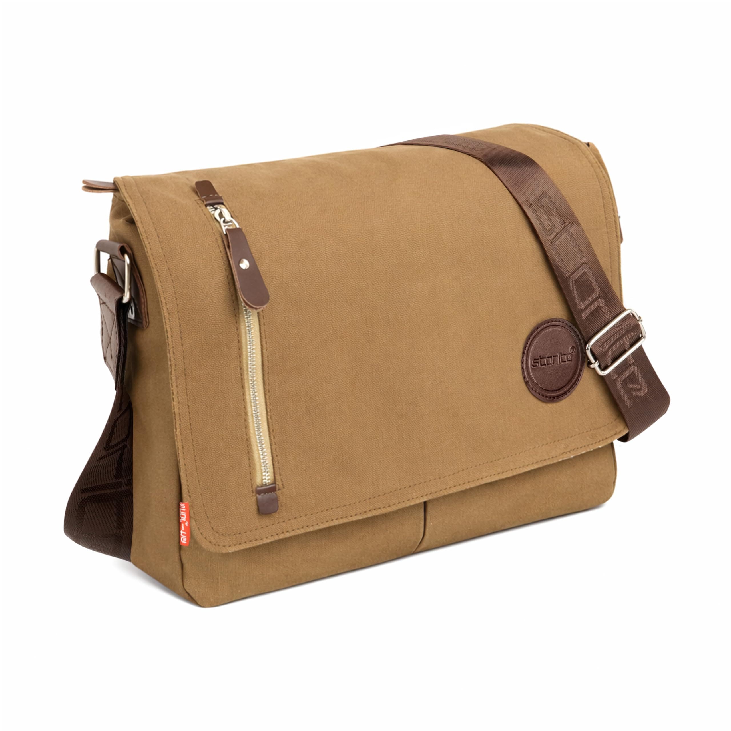 Storite Sling Crossbody Bag for Men & Women, Brown, 33x6.5x27cm