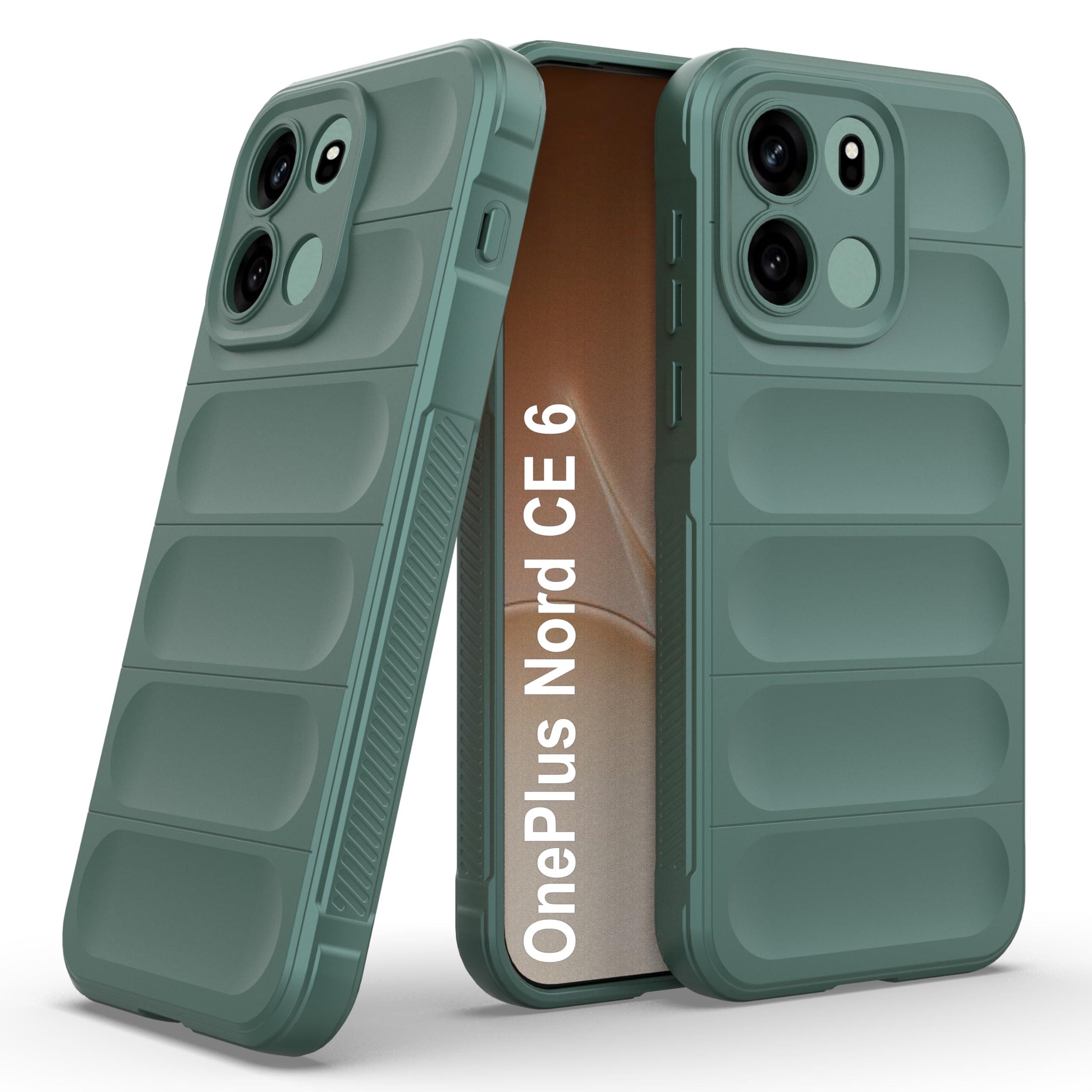 Zapcase Back Case Cover for OnePlus Nord CE 6 | Compatible for OnePlus Nord CE 6 Back Cover | Liquid Silicon Magic Case with Camera Protection | Dark Green