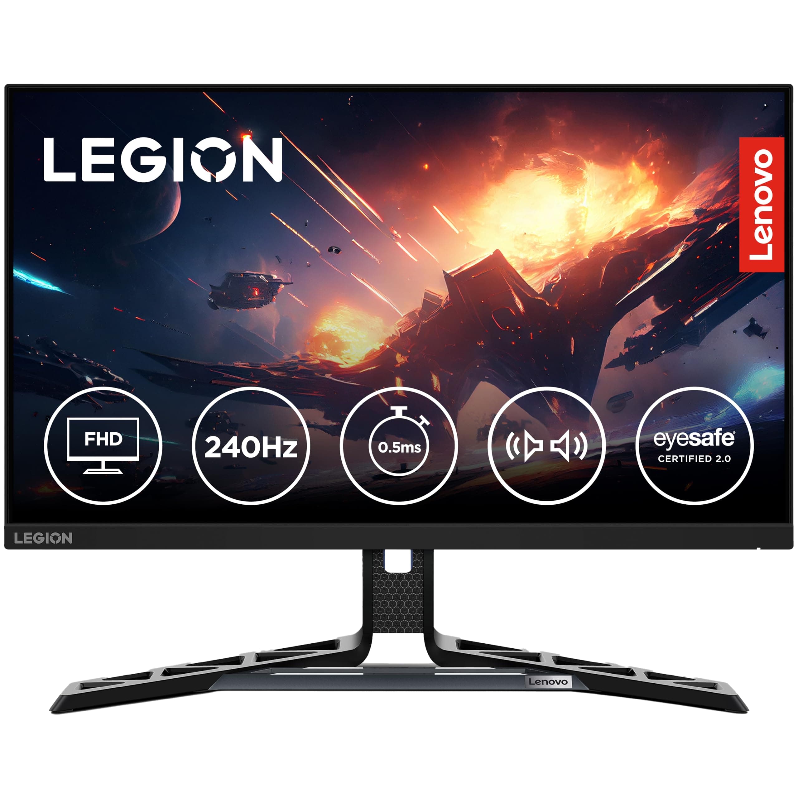 Lenovo Legion R25f-30, 25 Inch (63.50cm), FHD 1920x1080, 240Hz, Black, 0.5ms, AMD FreeSync, 99% sRGB, 90% DCI-P3, 3Wx2 Speaker, 2xHDMI, 1xDP, Tilt, Swivel, Pivot, Height Adjust Stand Gaming Monitor