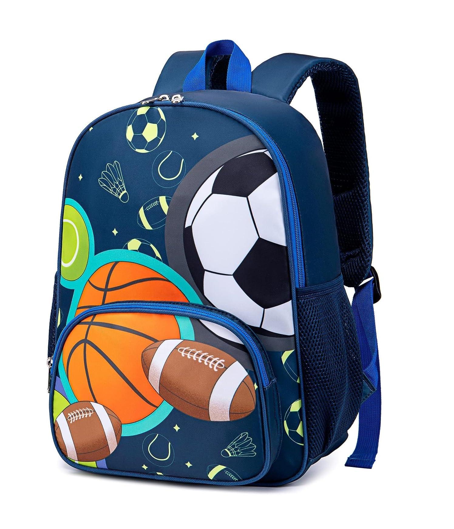 Frantic Waterproof Polyester 26 L 2 Compartment School Backpack With Pencil/Staionery Pouch School Bag Class 1 to 8 Daypack Picnic Bag For School Going Boys & Girls(BK_Blue_Vollyball_24_A)