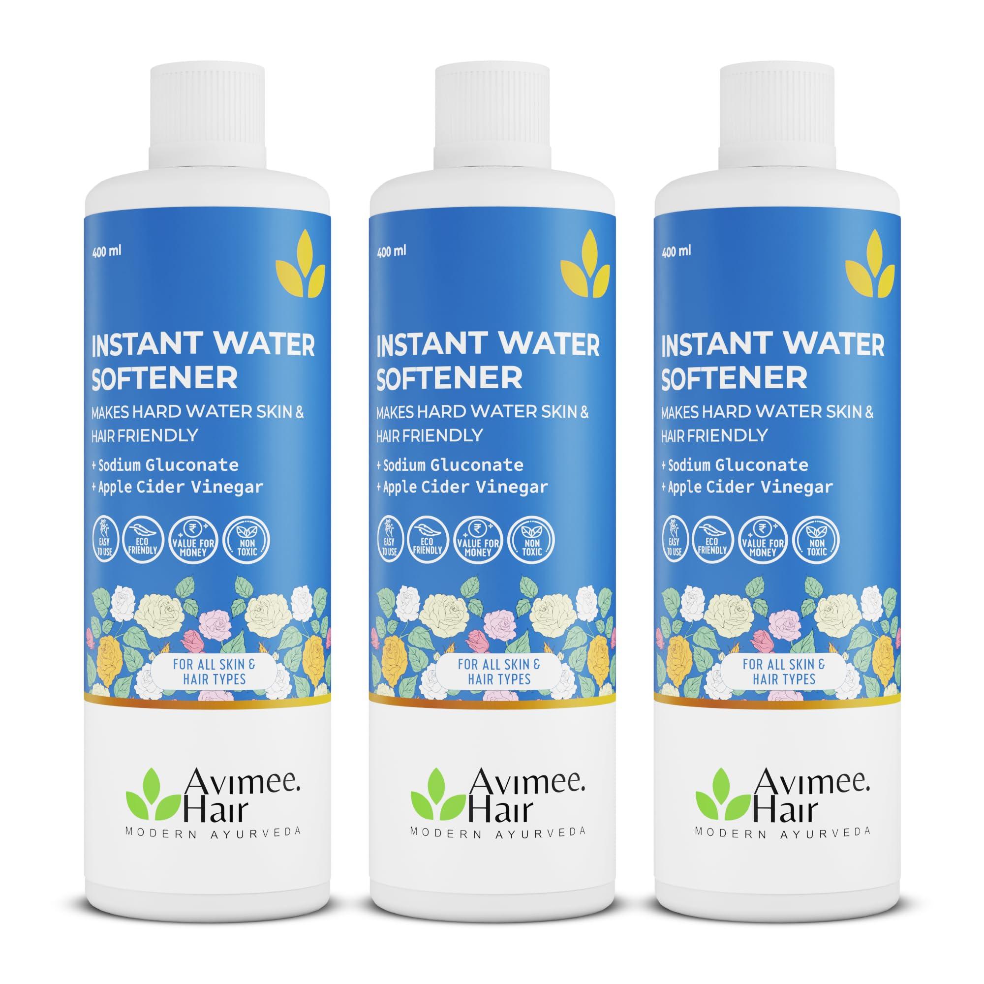Avimee Herbal Instant Water Softener | Makes Your Water Hair & Skin Friendly | Reduces Hair Fall & Skin Itching |Disables Hardness & Maintains pH Level | Non Toxic & 100% Safe (400ml each (Pack of 3))