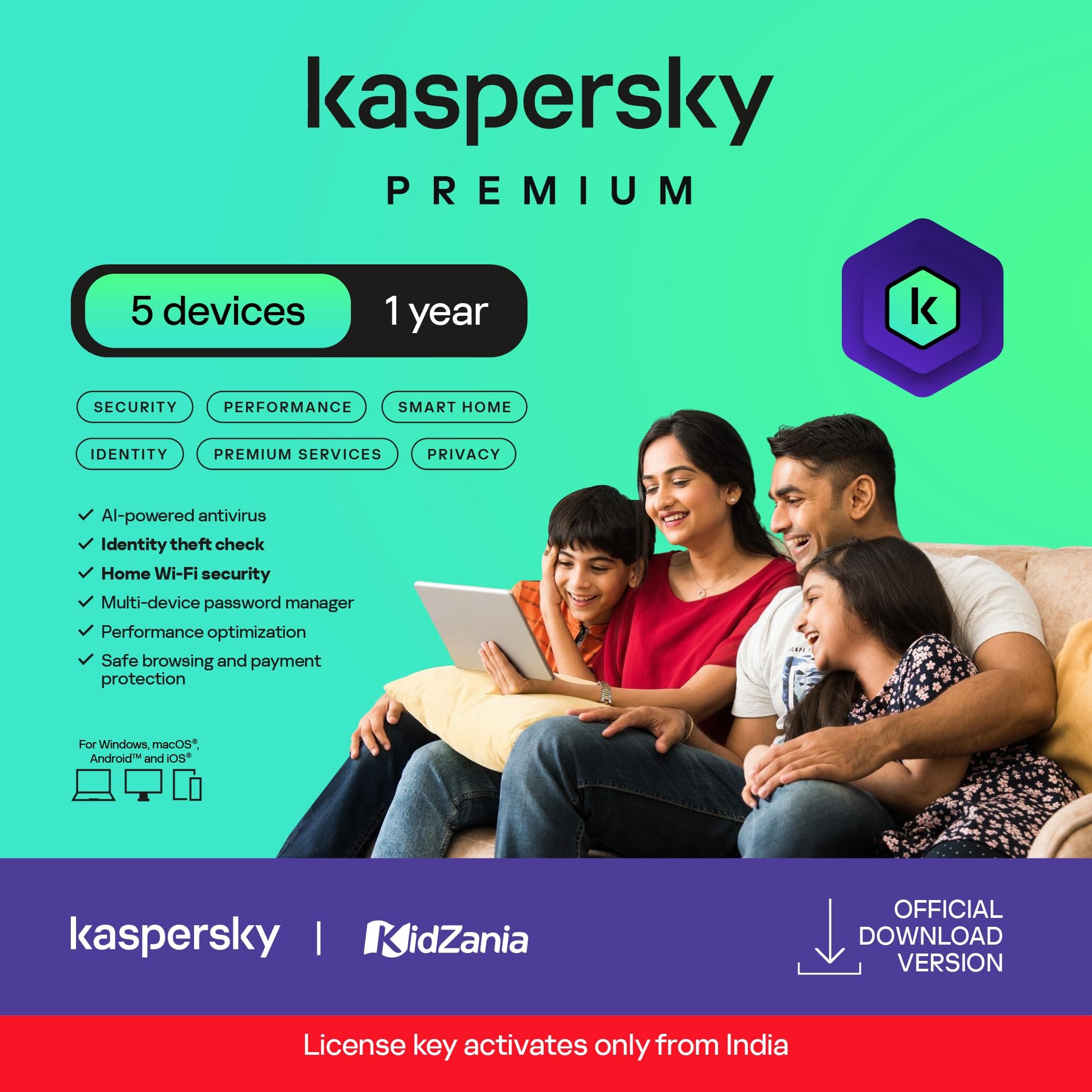 Kaspersky | Premium - Total Security (Ultimate Security) | 5 Devices | 1 Year | Email Delivery in 1 Hour