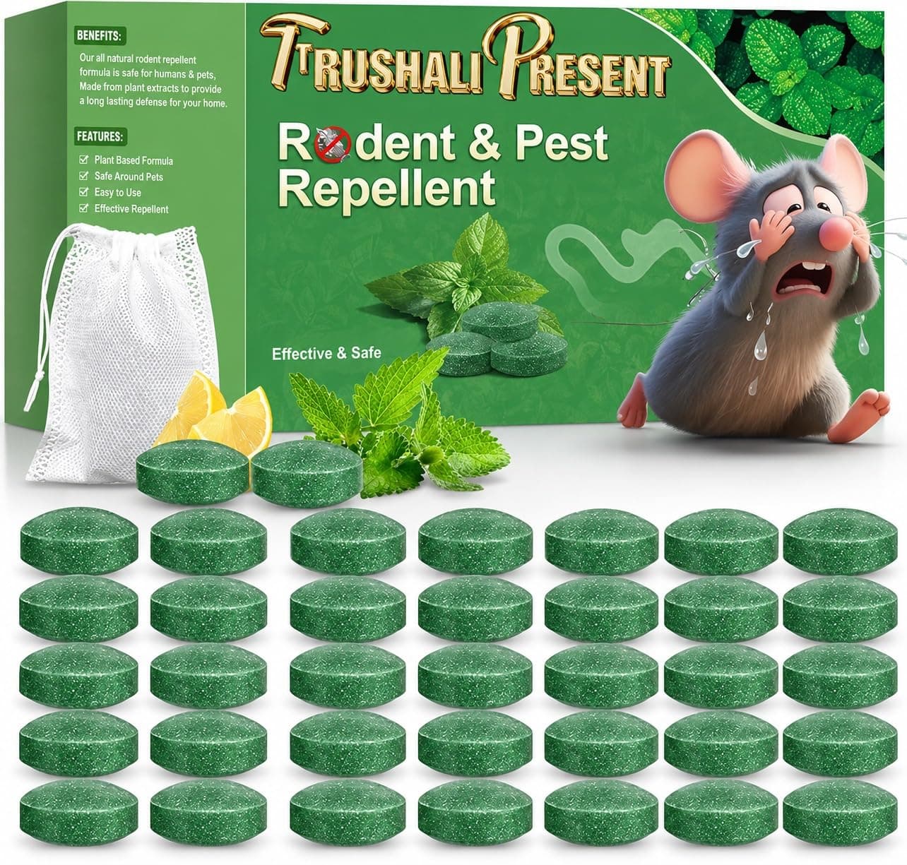 Rat Repellent Car Home Pack of 1 (10 Tablet) Repel Mice and Rats Protect Wires in Car, No Kill Only Repels Home Indoor Outdoor, Garden Patio Garage Rat Controller Pills to Keep Rodents Out of Car (1) (1, 10 TABLET)