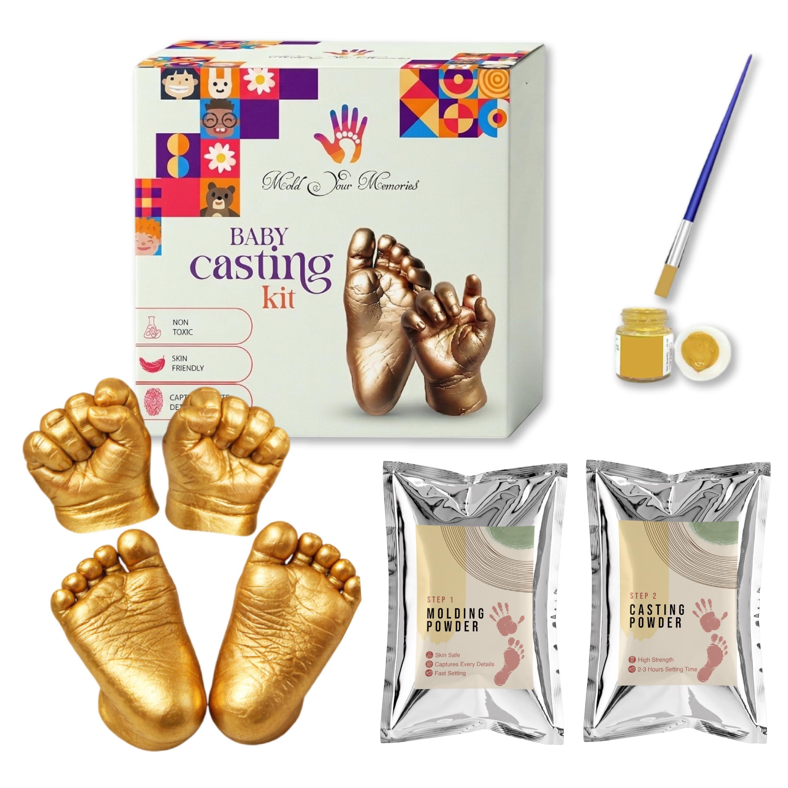 Mold Your Memories Baby Casting | Hand Casting Kit | Handprint Footprint Kit | Baby Hand and Foot Casting | Hand Impression | Newborn Gift (4 Cast)