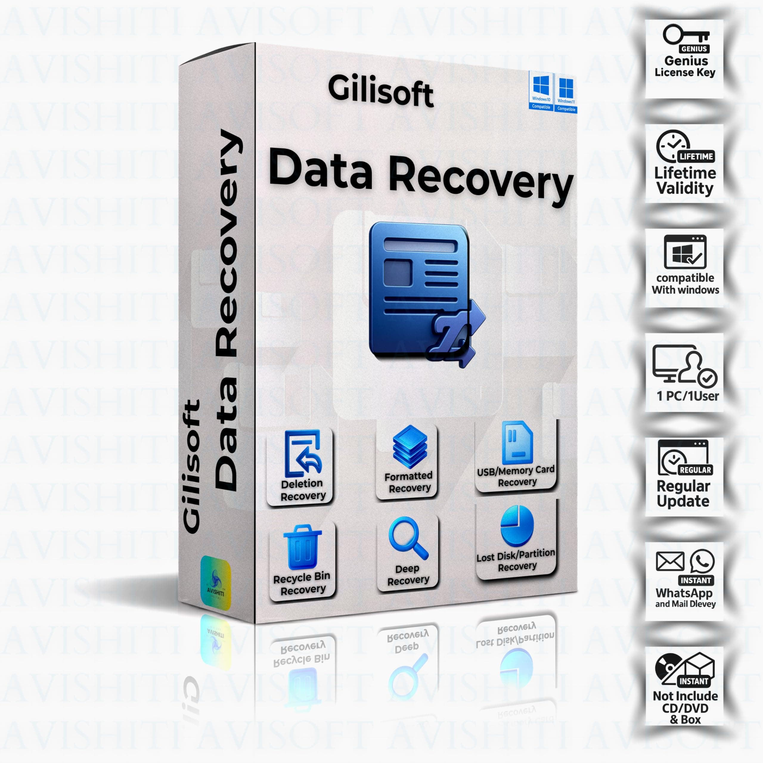 GiliSoft Data Recovery v6.6 | Professional File, Partition & RAW Drive Recovery | Quick/Deep/Full Scan Modes + Preview & Selective Restore + Multi Device Support (HDD/SSD/USB/SD Cards) | User Friendly Wizard Interface – Recover Documents, Photos, Videos, Audio & More | for Windows PC | Lifetime License for 1 PC